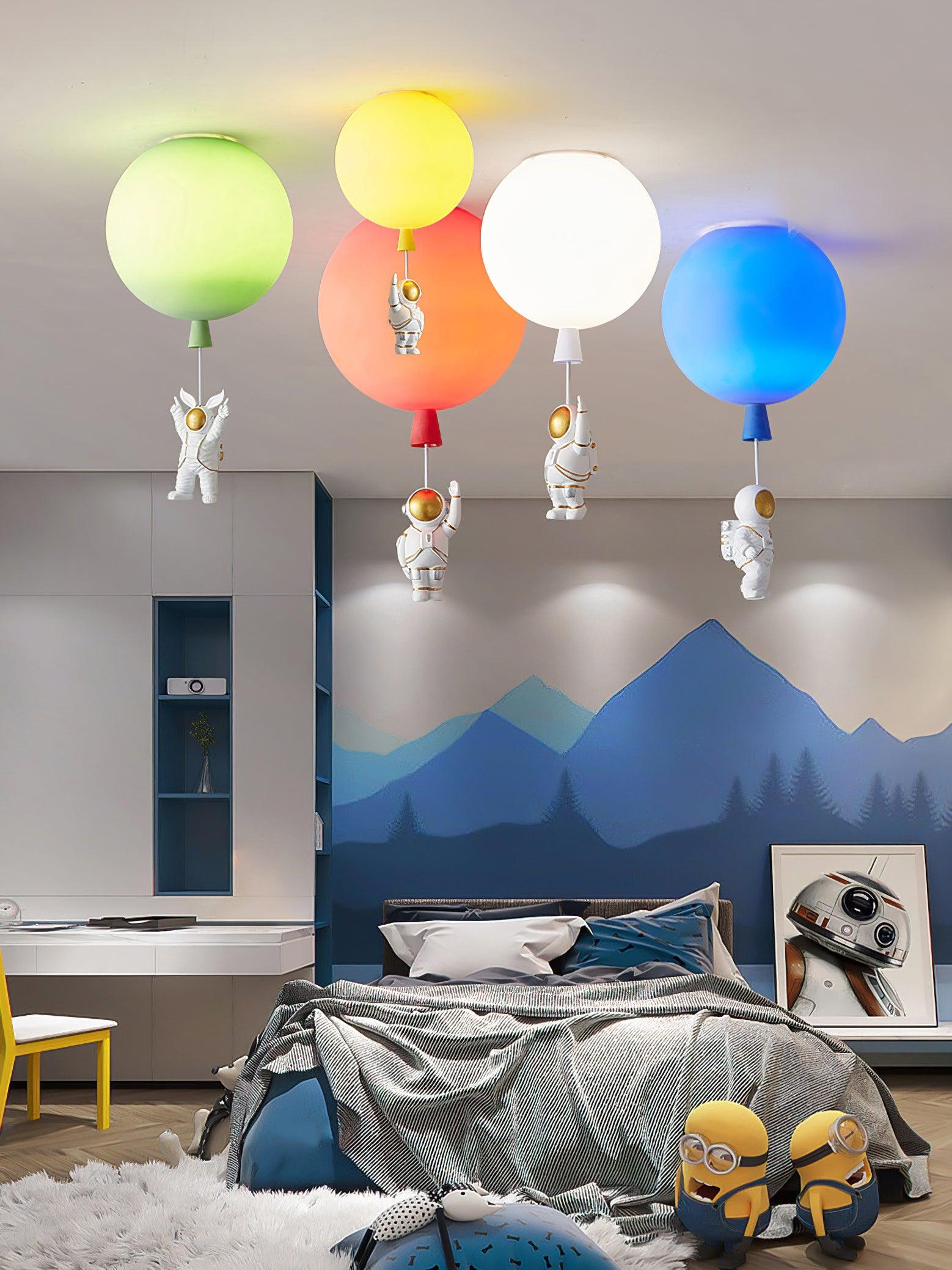 Nirerira Ceiling Light Acrylic Balloon Astronaut Playful Kids Room