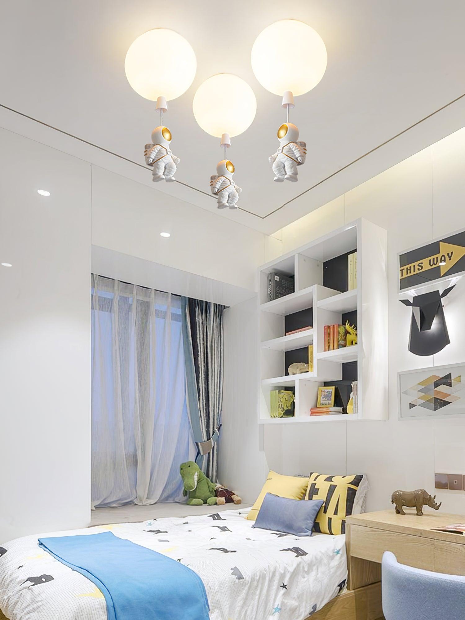 Nirerira Ceiling Light Acrylic Balloon Astronaut Playful Kids Room