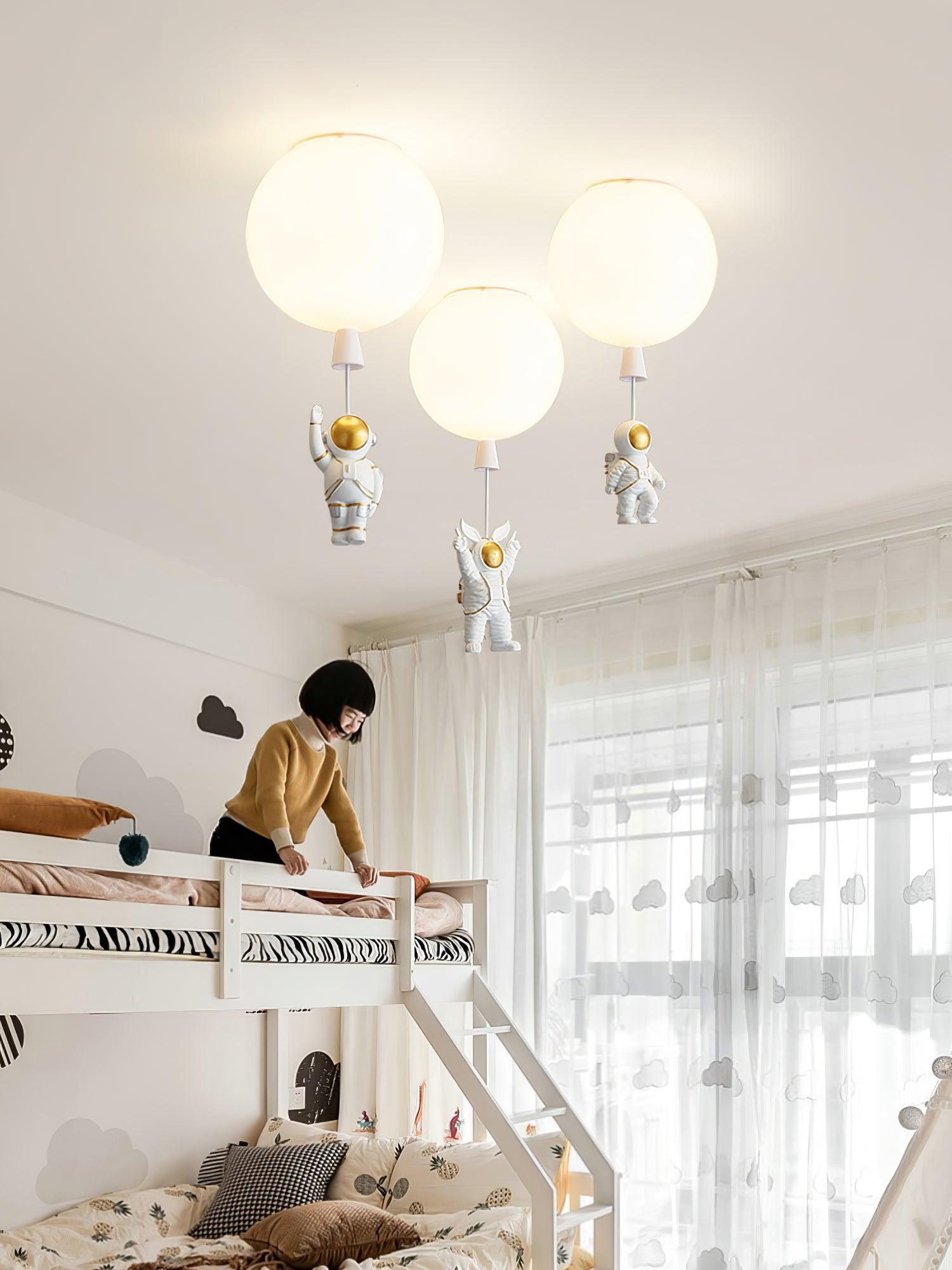 Nirerira Ceiling Light Acrylic Balloon Astronaut Playful Kids Room