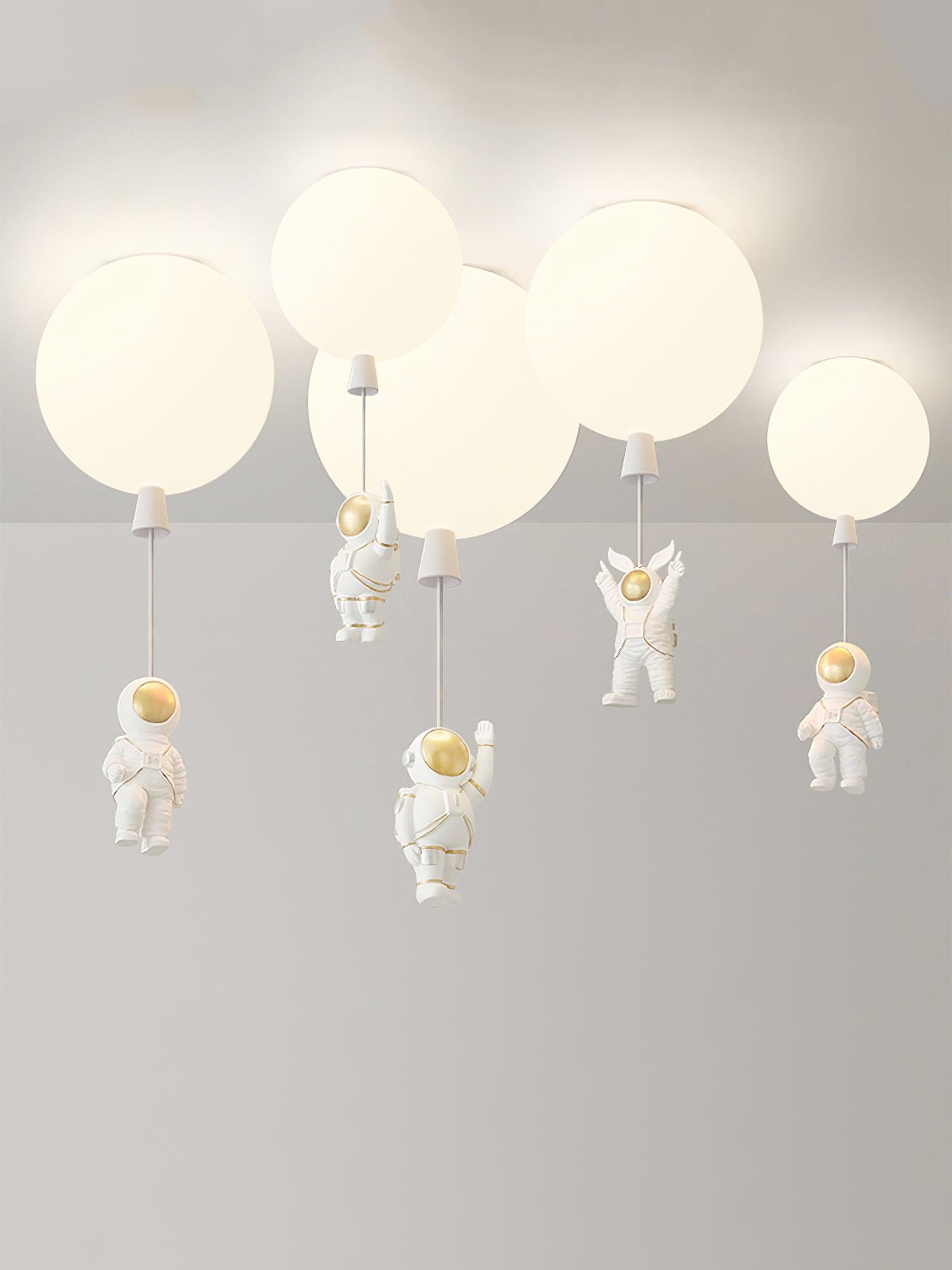 Nirerira Ceiling Light Acrylic Balloon Astronaut Playful Kids Room