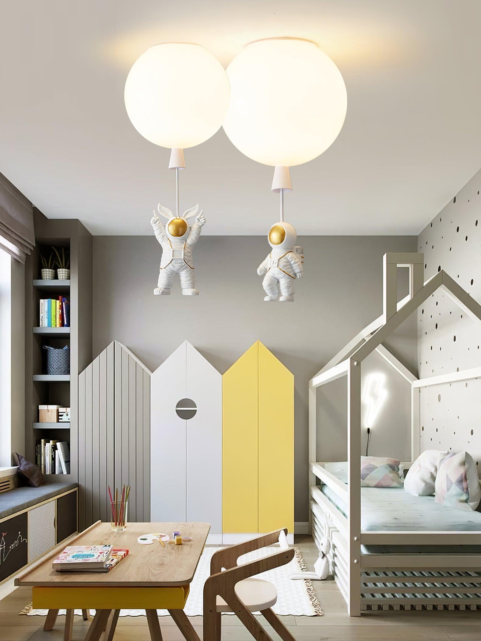 Nirerira Ceiling Light Acrylic Balloon Astronaut Playful Kids Room