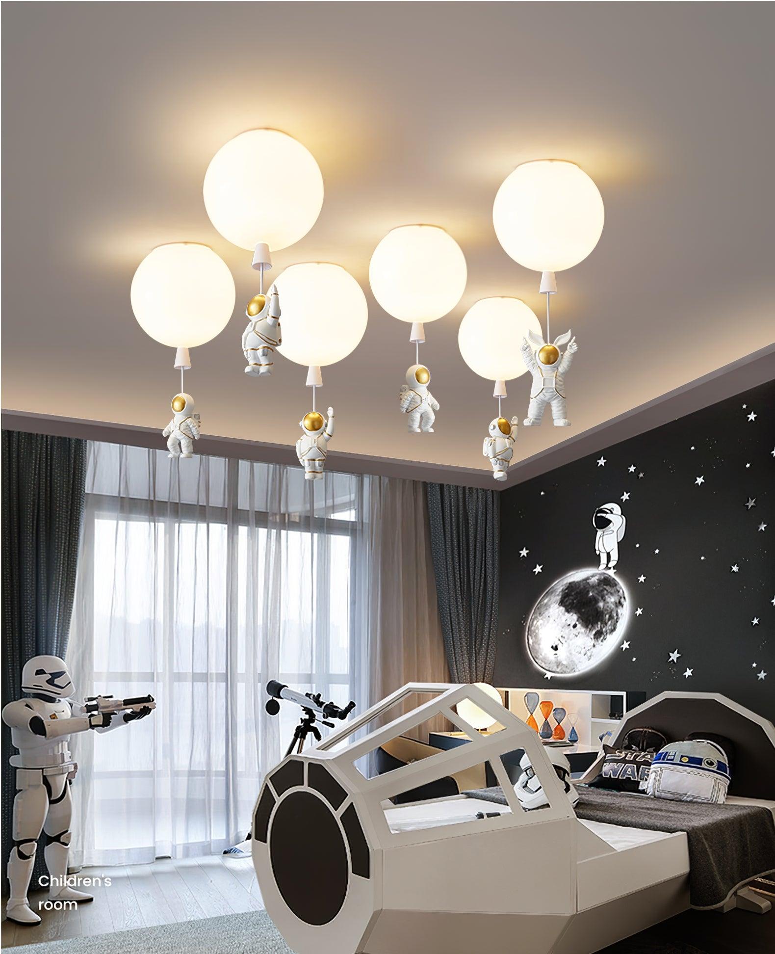 Nirerira Ceiling Light Acrylic Balloon Astronaut Playful Kids Room
