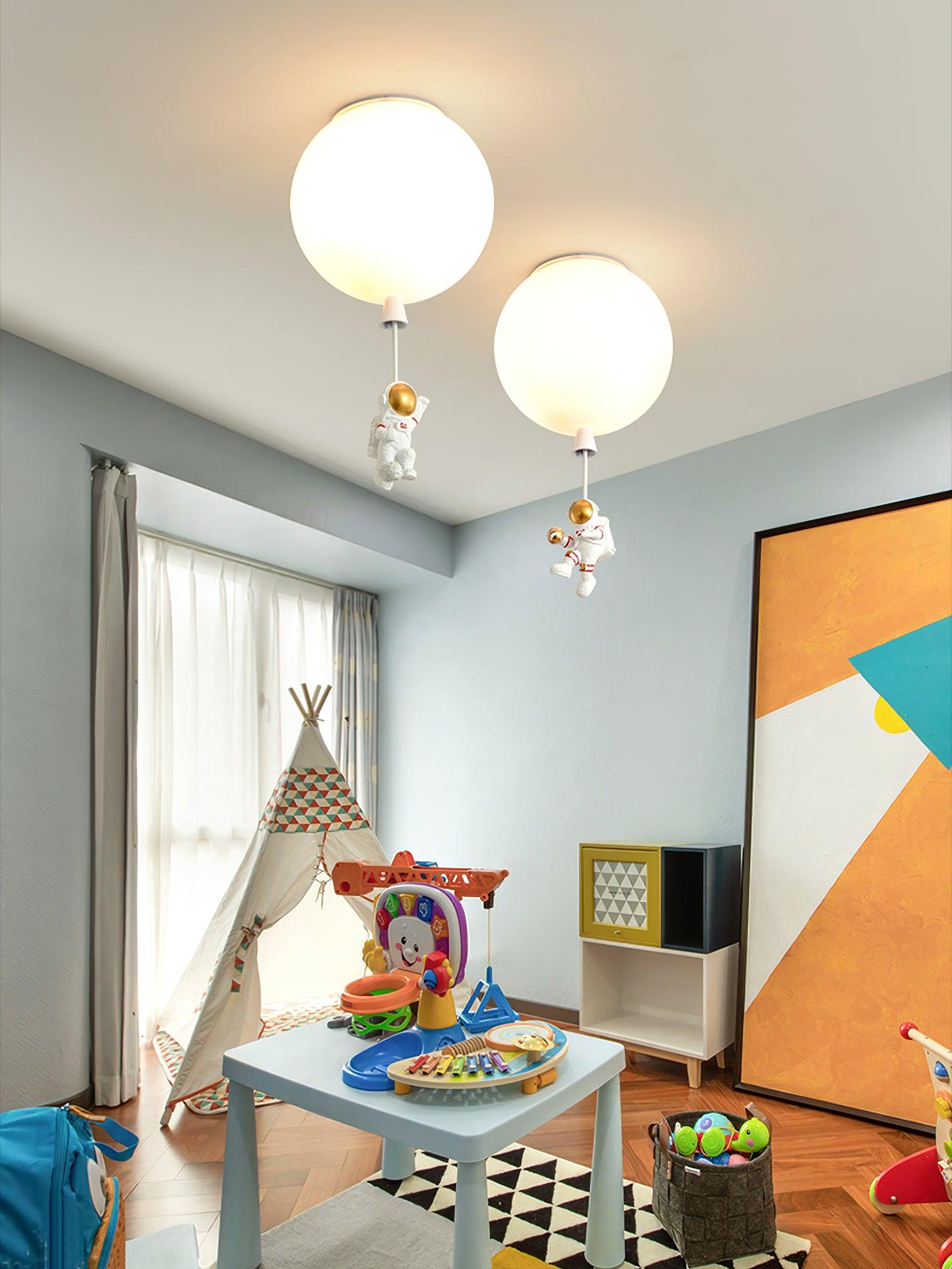 Nirerira Ceiling Light Acrylic Balloon Astronaut Playful Kids Room