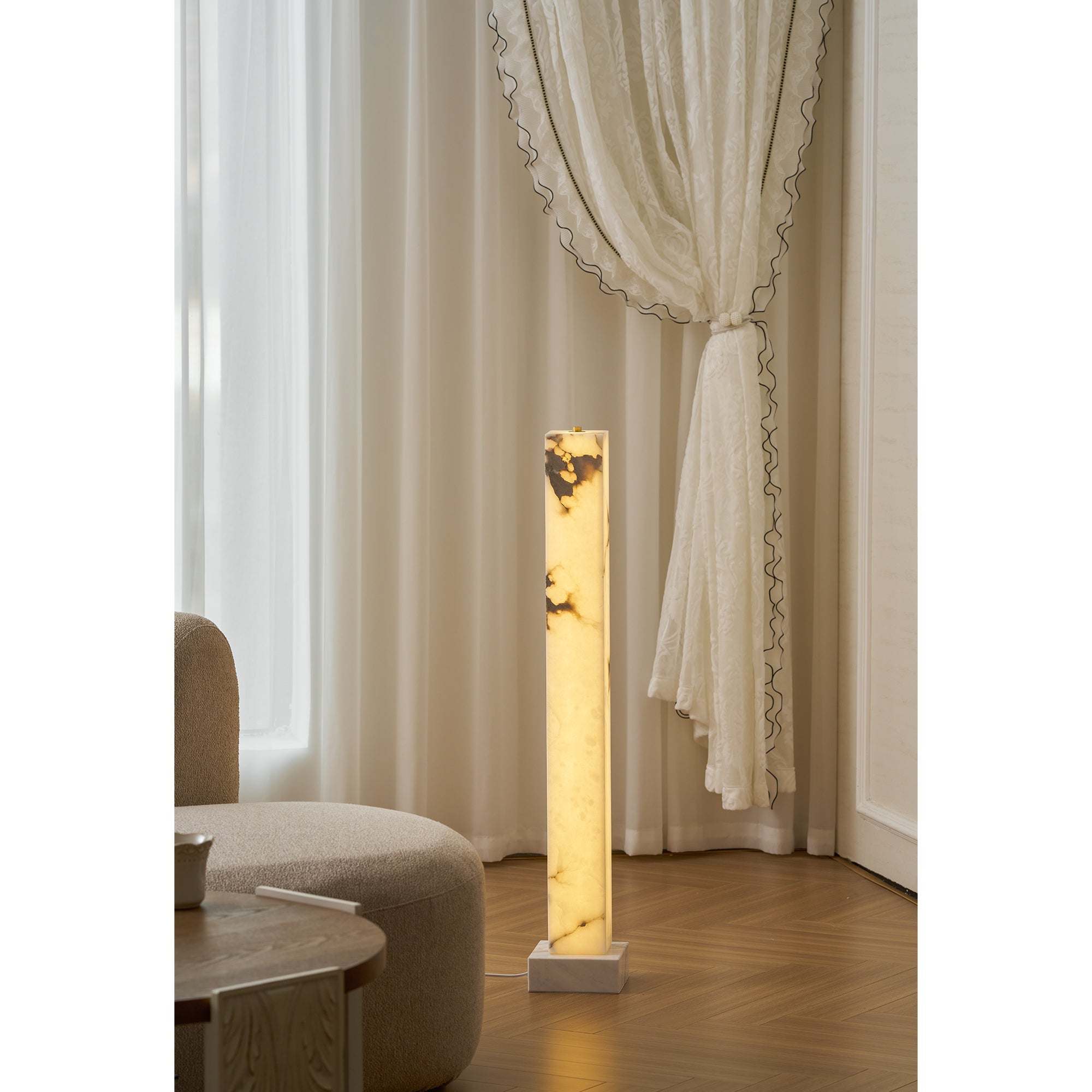 Frozen Alabaster Floor Lamp