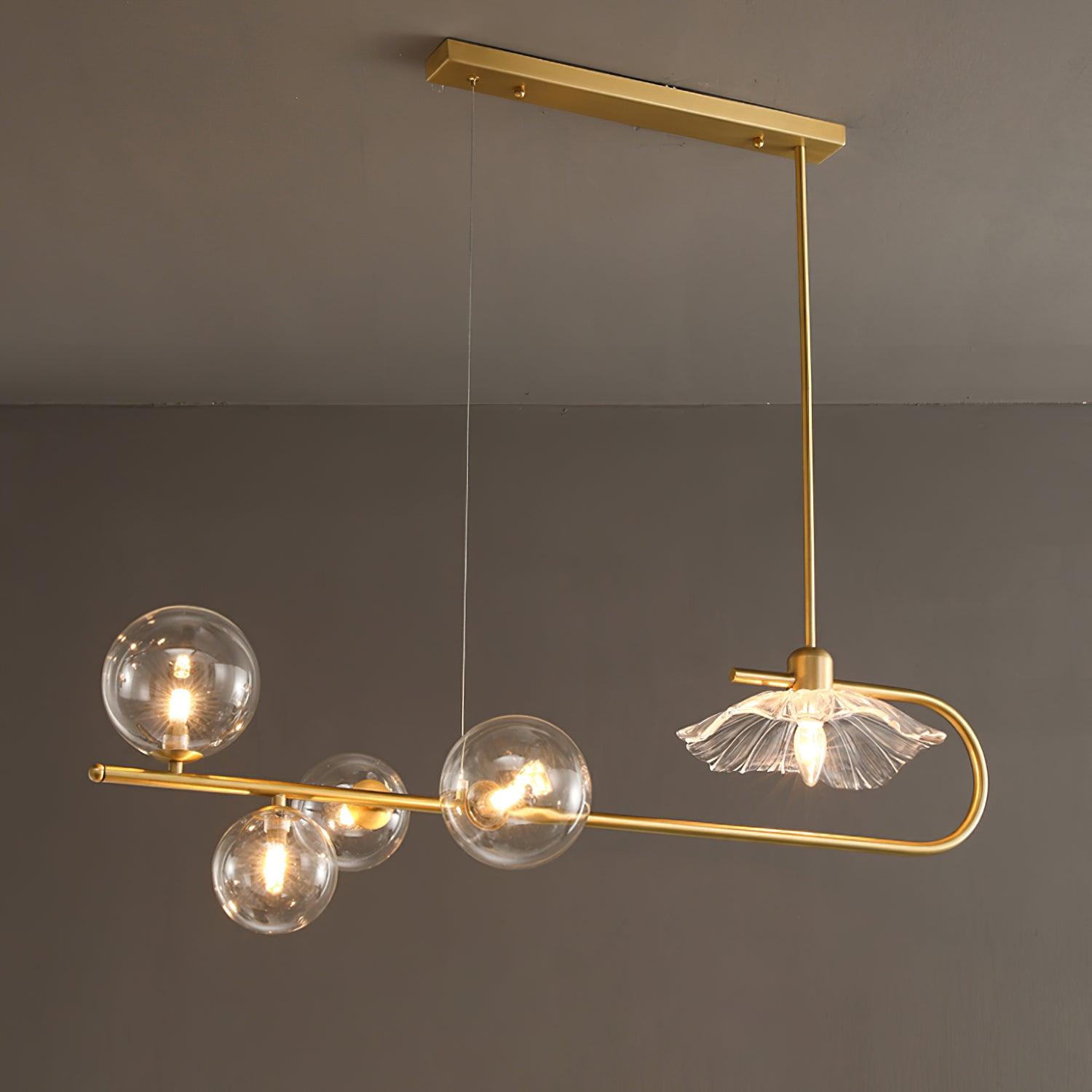 Kael Pendant Lamp Golden Glass Brass