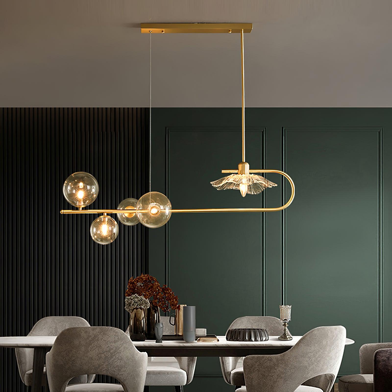 Kael Pendant Lamp Golden Glass Brass