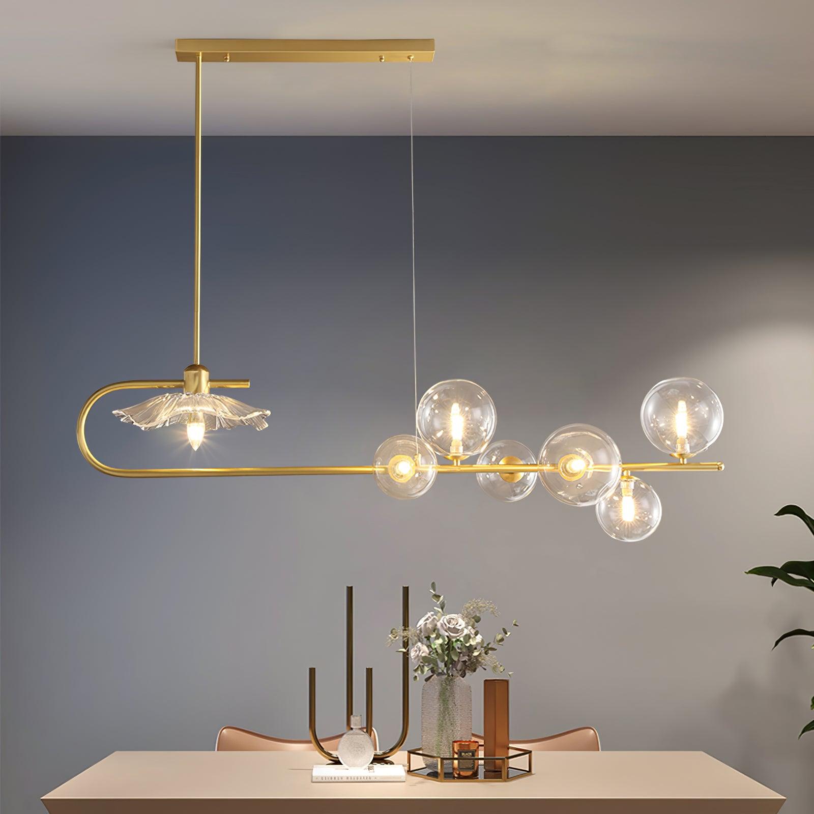 Kael Pendant Lamp Golden Glass Brass