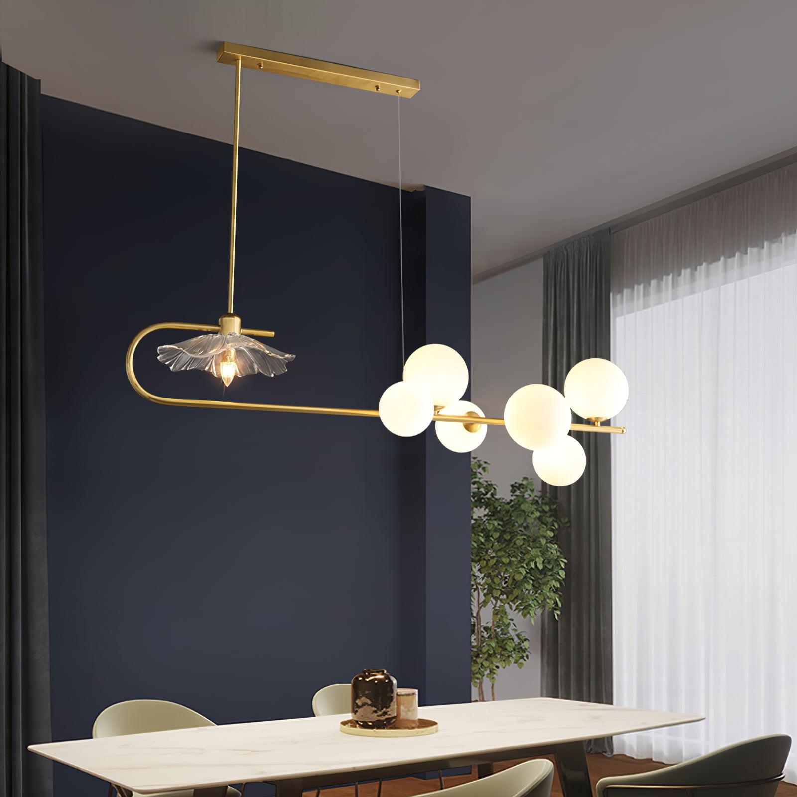 Kael Pendant Lamp Golden Glass Brass