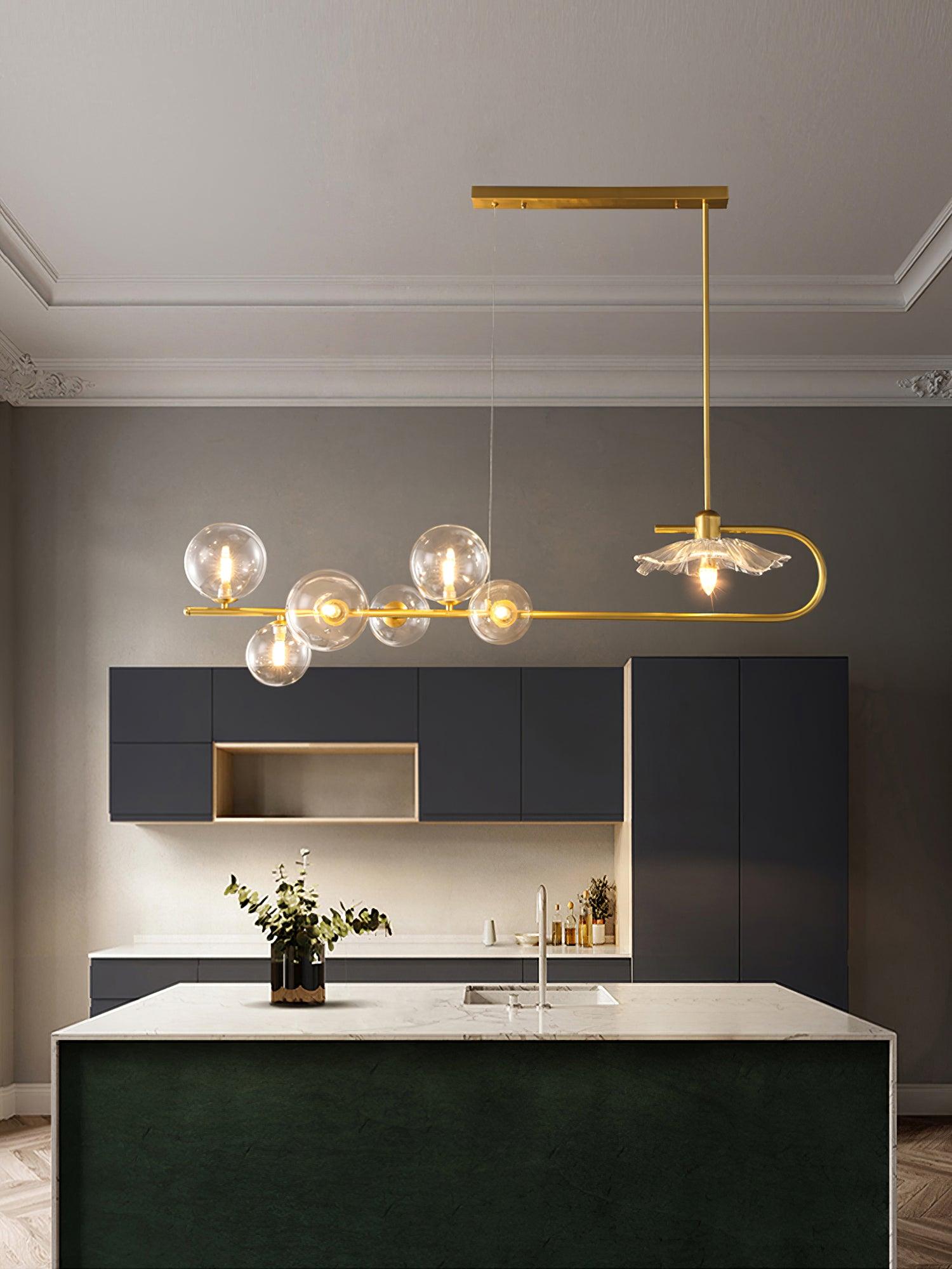 Kael Pendant Lamp Golden Glass Brass