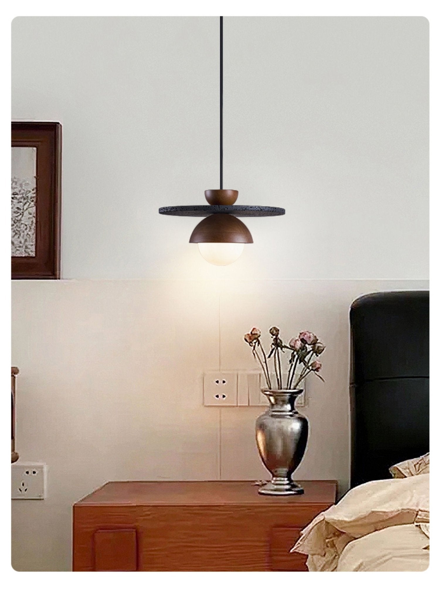 Valinina Orbit Black Travertine Pendant Lamp