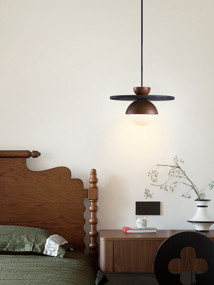 Valinina Orbit Black Travertine Pendant Lamp
