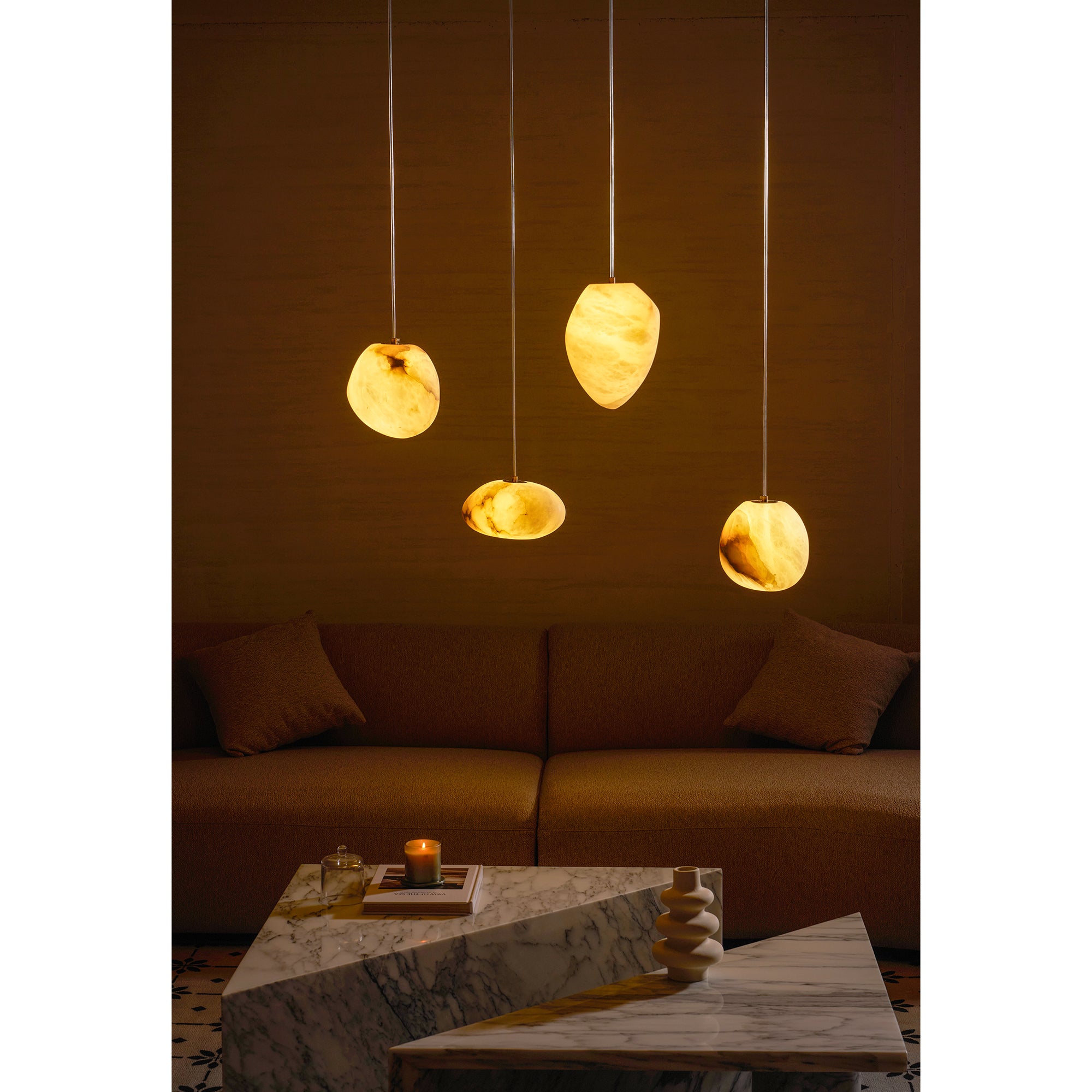 Nivisaya Pebbles Alabaster Pendant Lamp