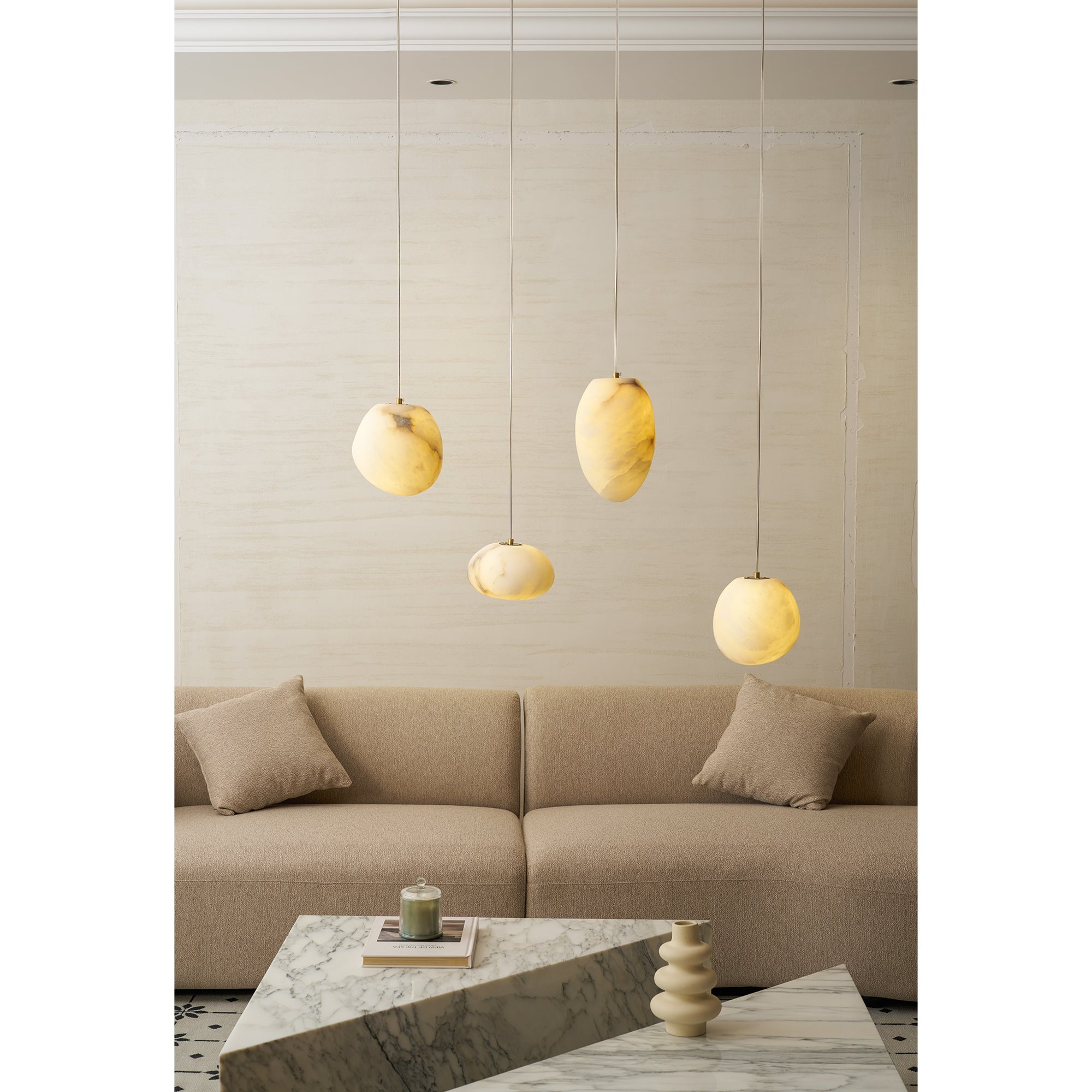 Nivisaya Pebbles Alabaster Pendant Lamp