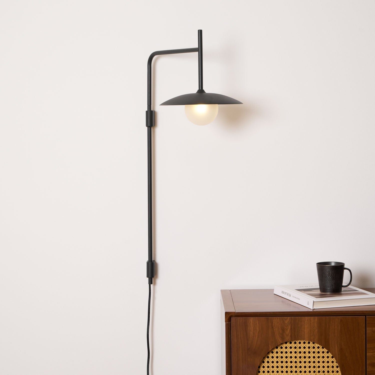 Paxon Swing Arm Plug-in Glass Wall Lamp