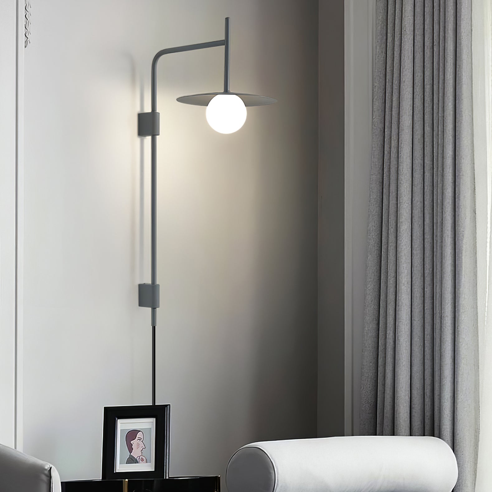 Paxon Swing Arm Plug-in Glass Wall Lamp