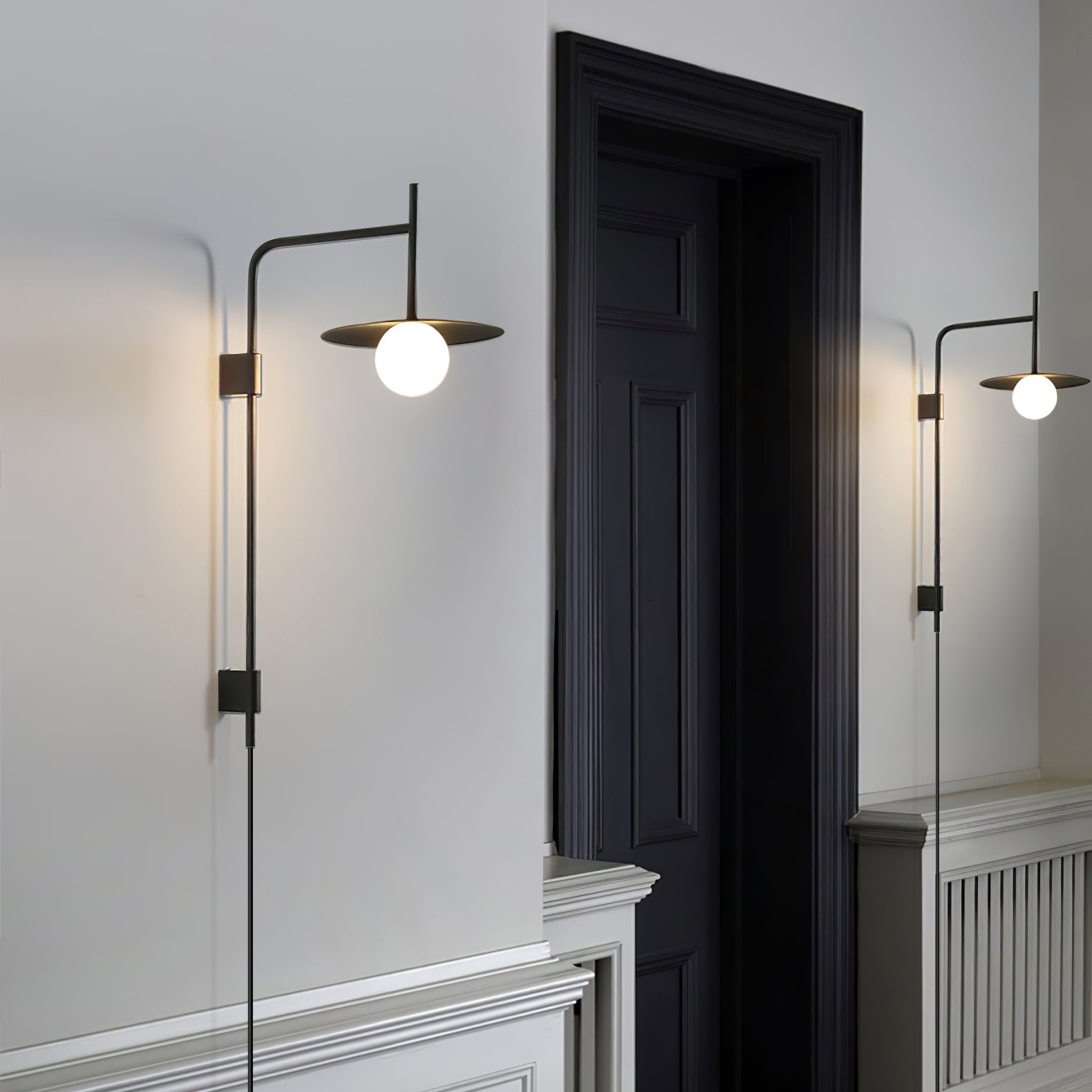 Paxon Swing Arm Plug-in Glass Wall Lamp
