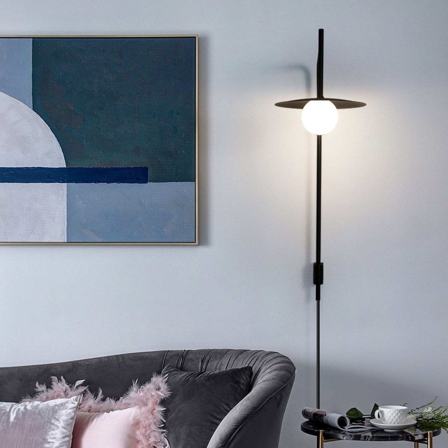Paxon Swing Arm Plug-in Glass Wall Lamp