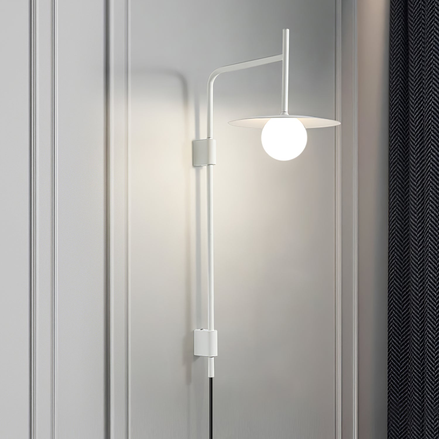 Paxon Swing Arm Plug-in Glass Wall Lamp