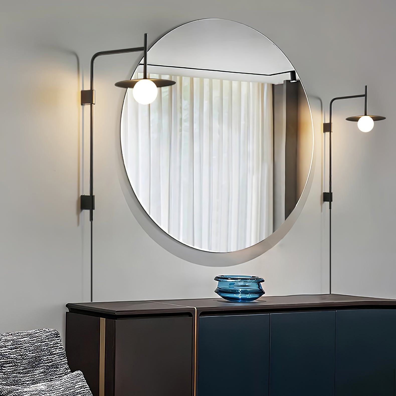 Paxon Swing Arm Plug-in Glass Wall Lamp
