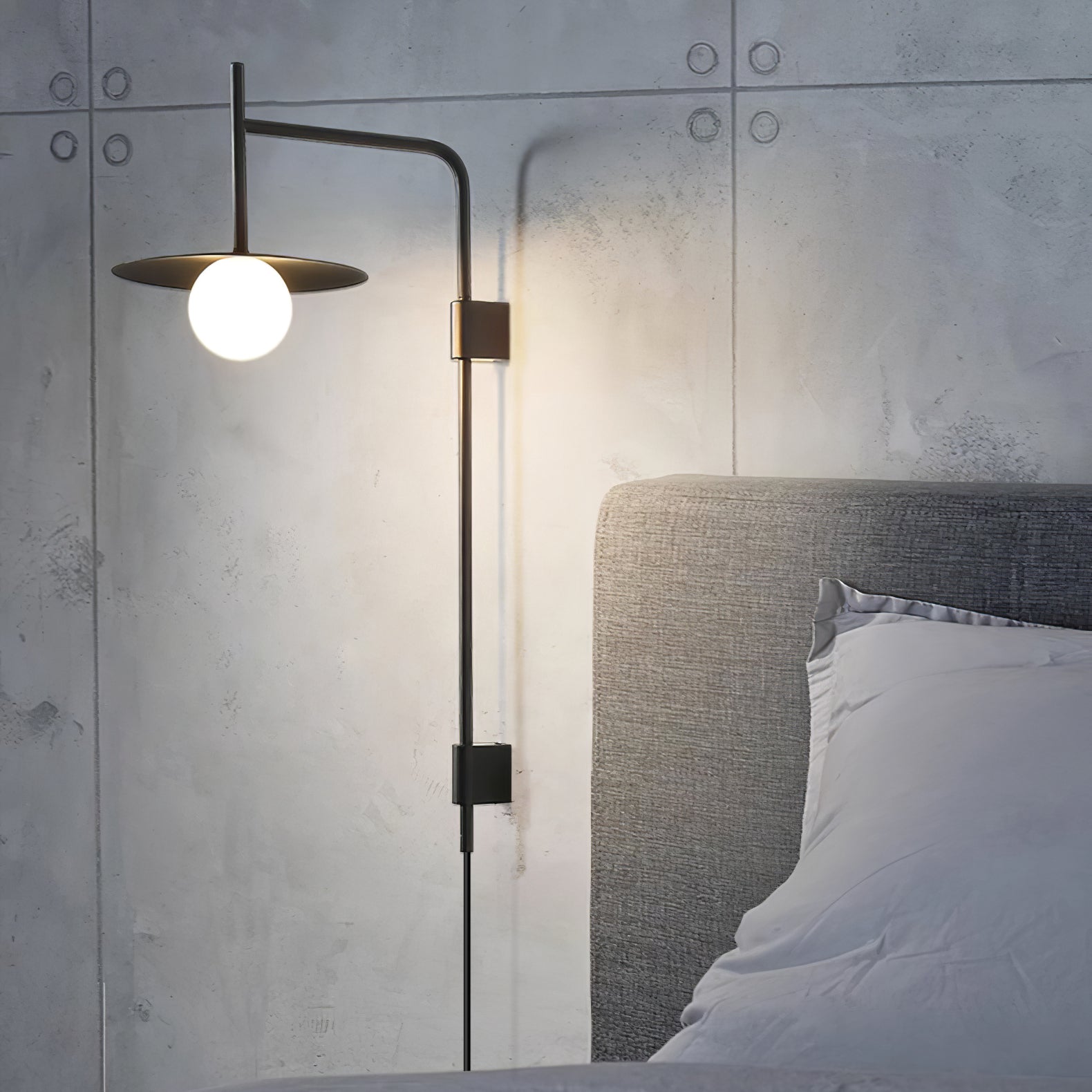 Paxon Swing Arm Plug-in Glass Wall Lamp