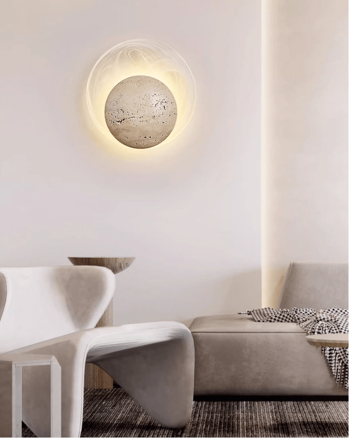 Serinette Orin Travertine Wall Lamp