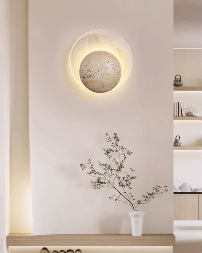Serinette Orin Travertine Wall Lamp