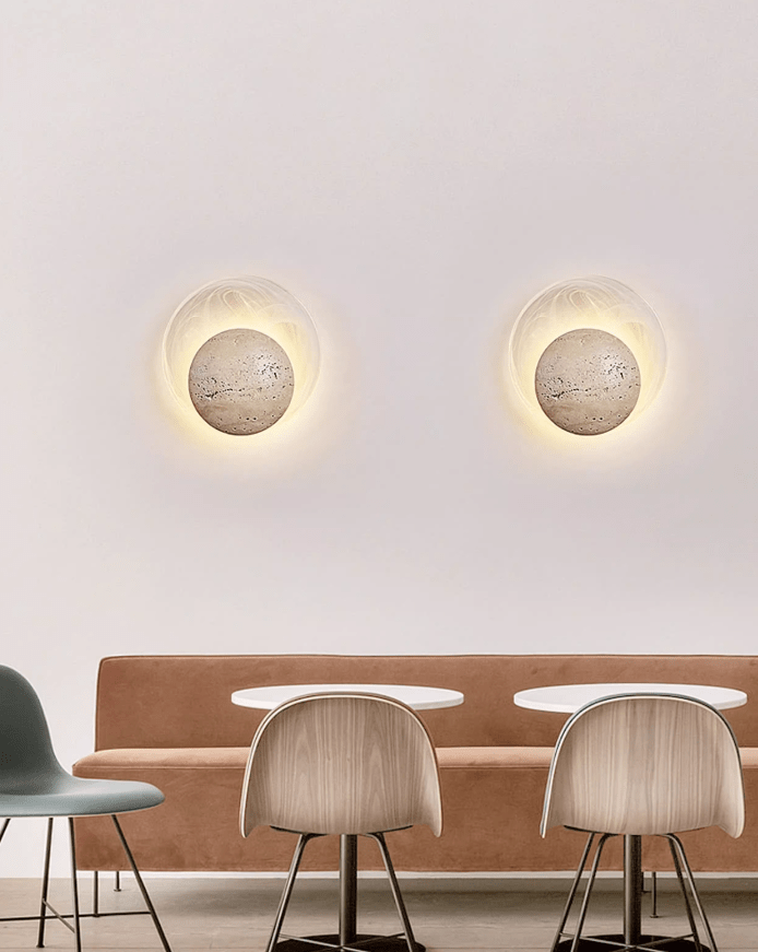 Serinette Orin Travertine Wall Lamp