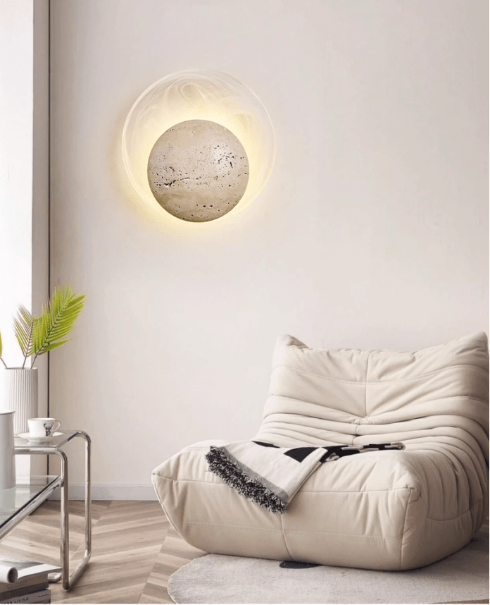 Serinette Orin Travertine Wall Lamp