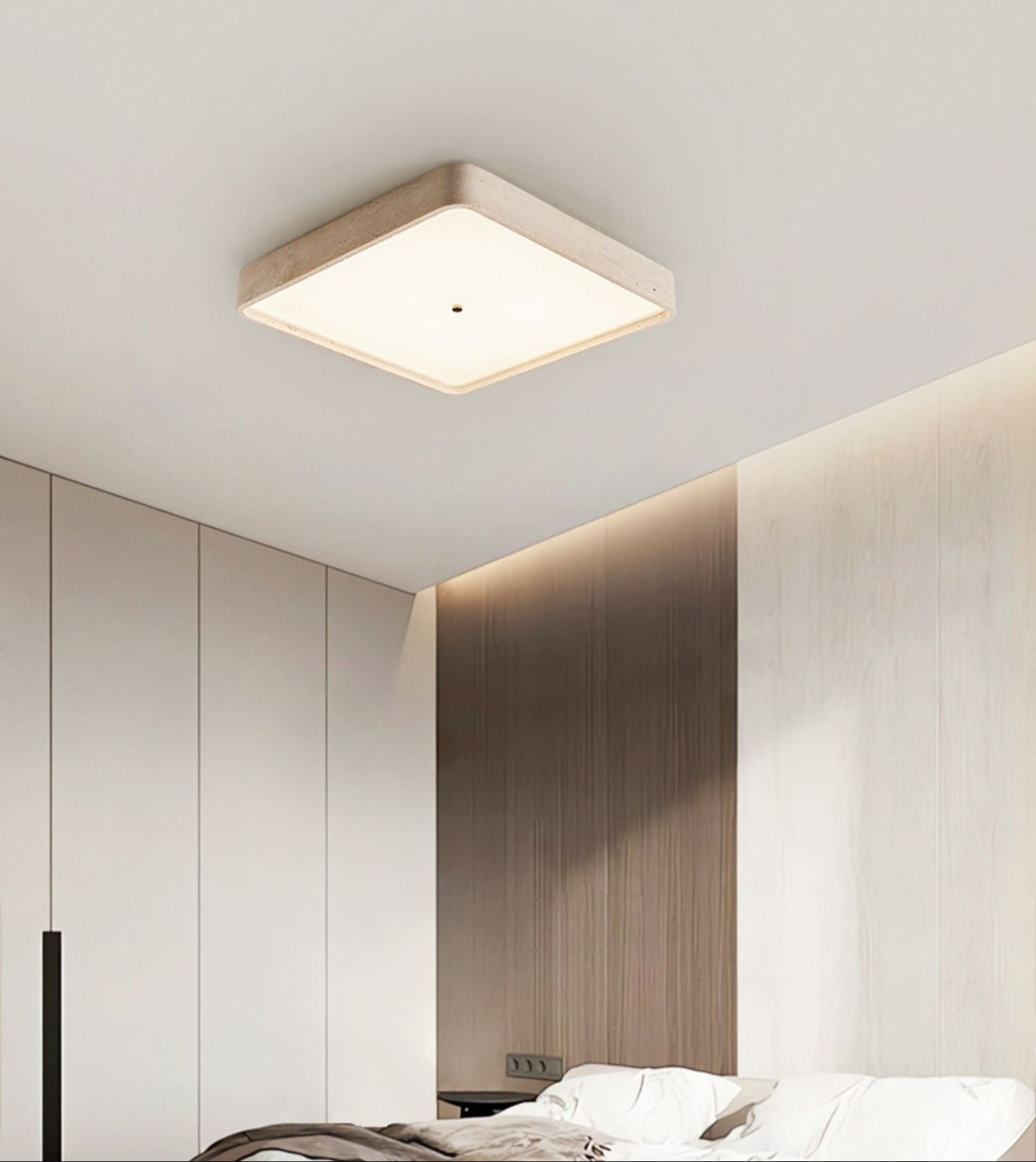 Ormian Travertine Square Ceiling Light