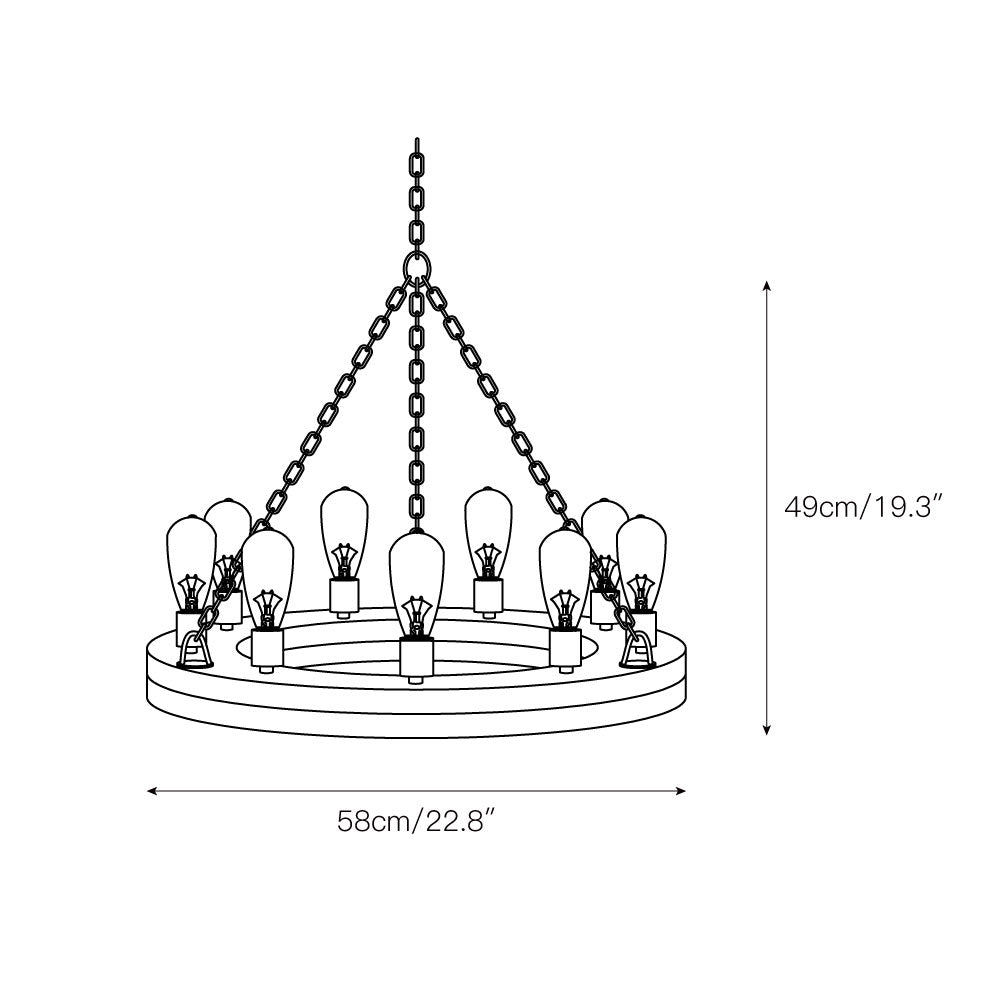 Rinorena Wood Chandelier