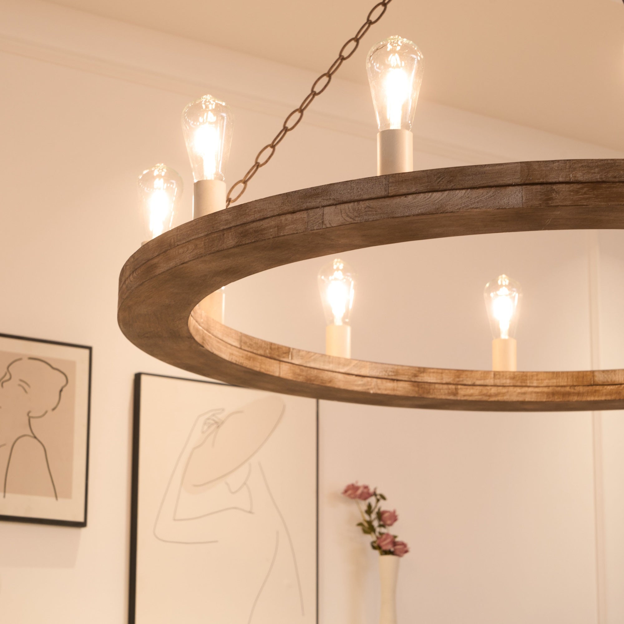 Rinorena Wood Chandelier