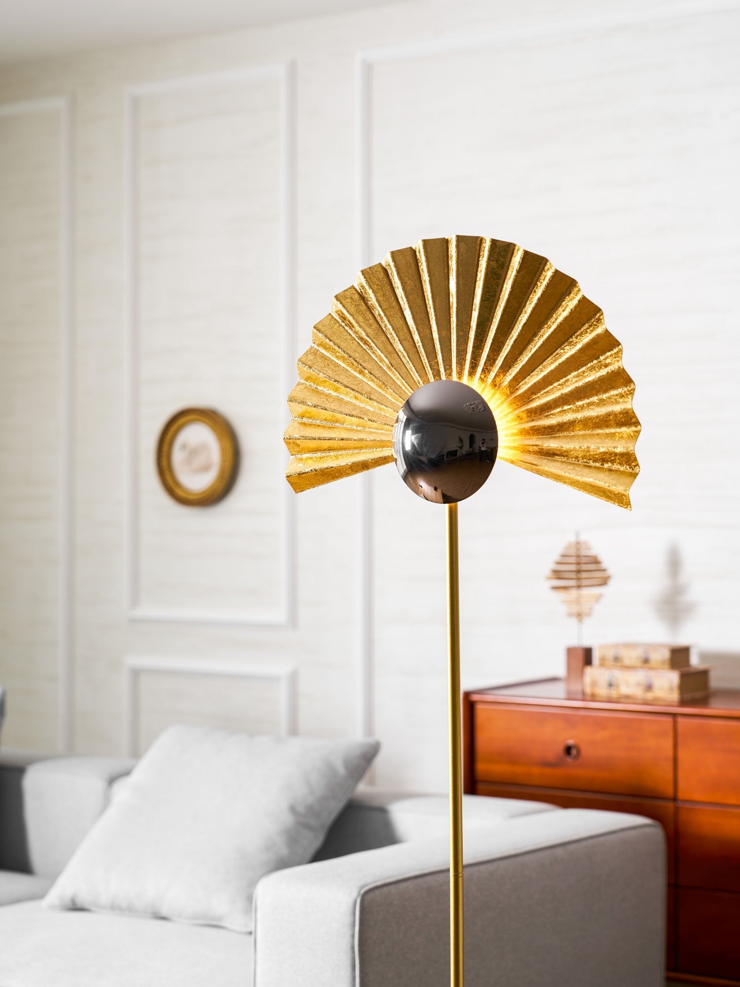 Solvaar Gilded Fan Floor Lamp
