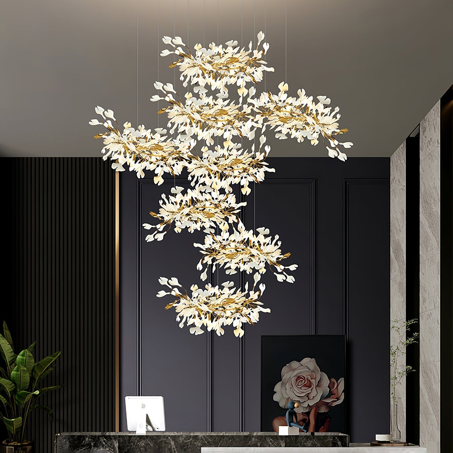 Eurzoris Gingko Leaf Chandelier