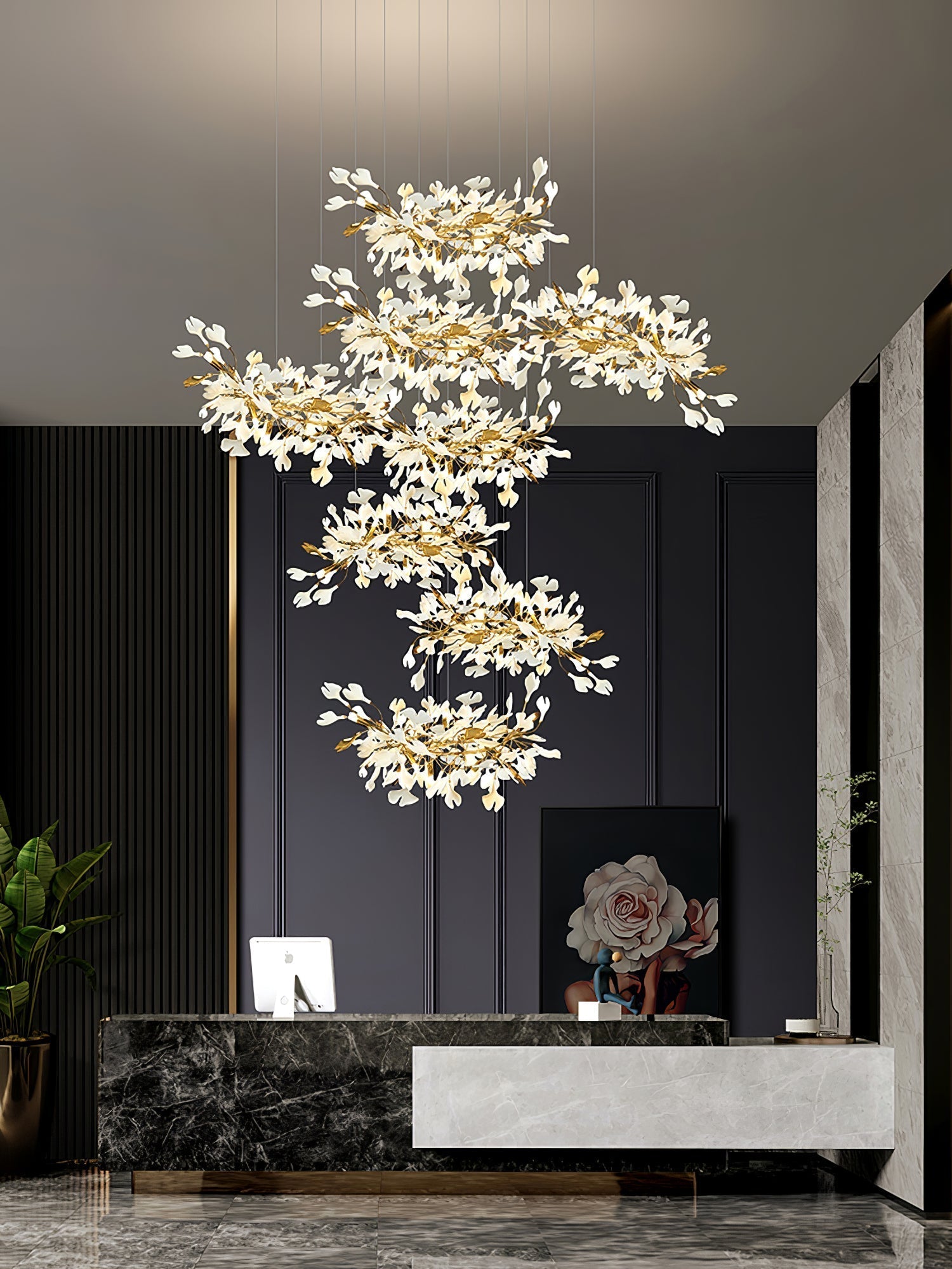 Eurzoris Gingko Leaf Chandelier