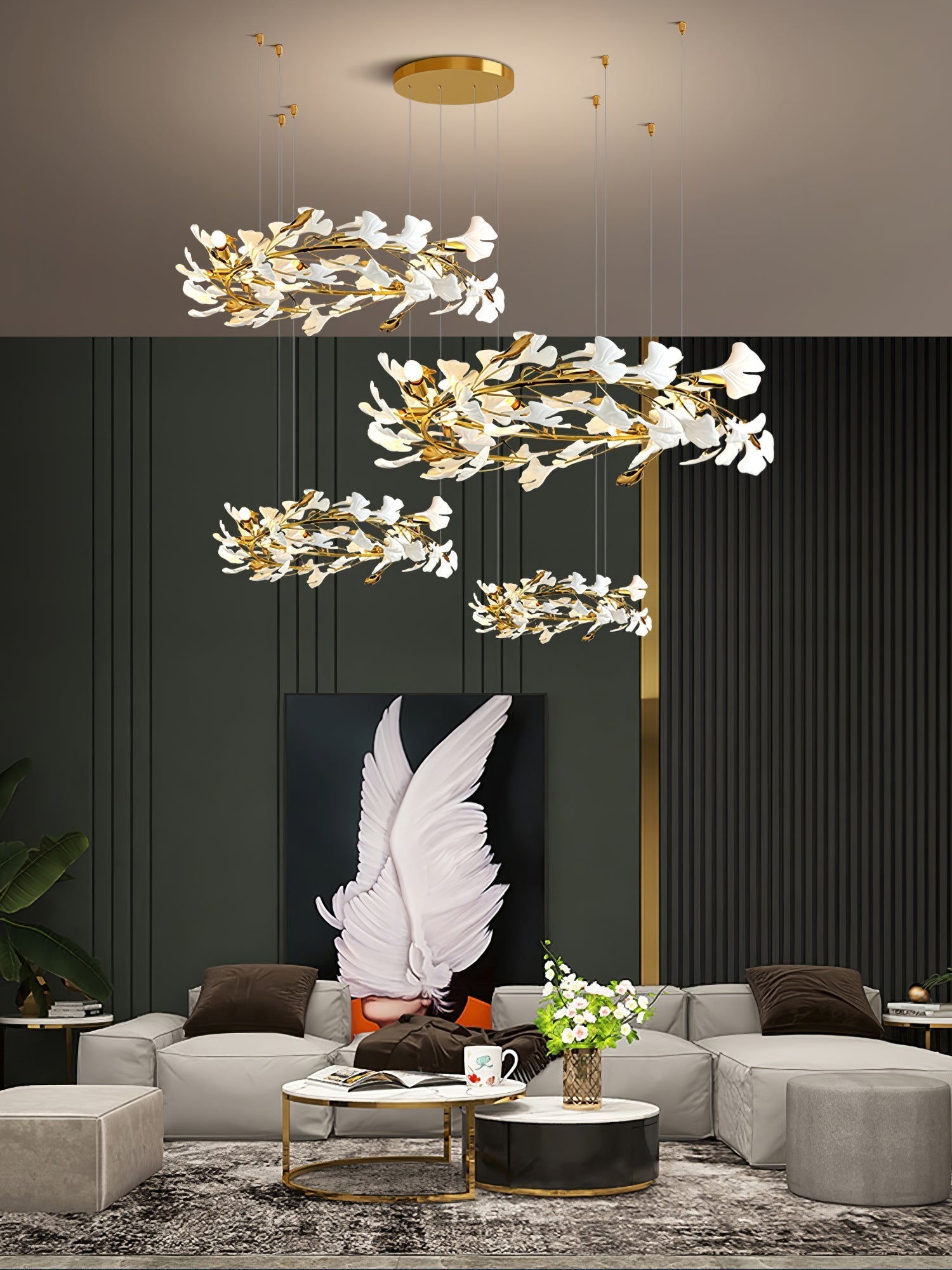 Eurzoris Gingko Leaf Chandelier