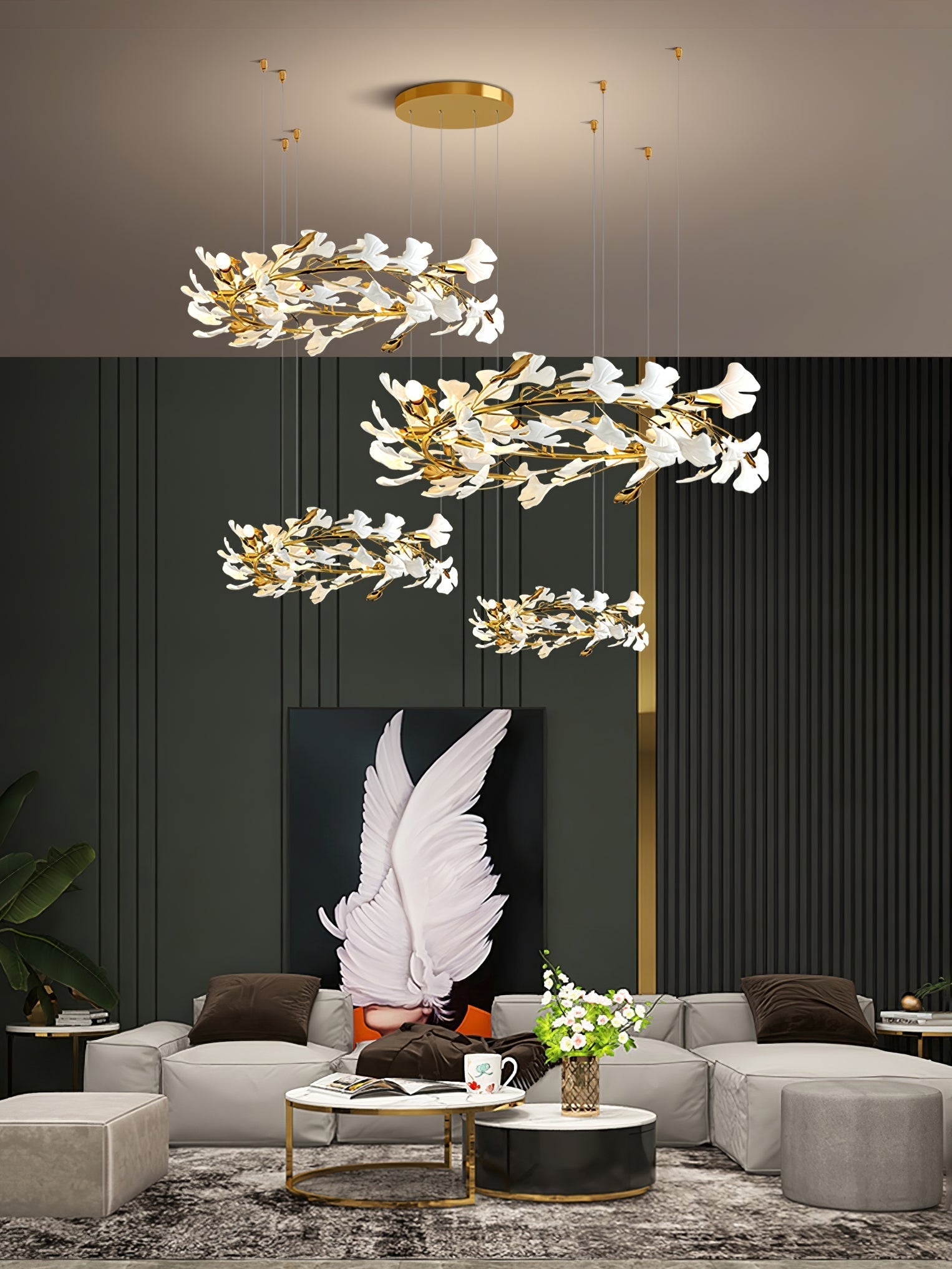Eurzoris Gingko Leaf Chandelier