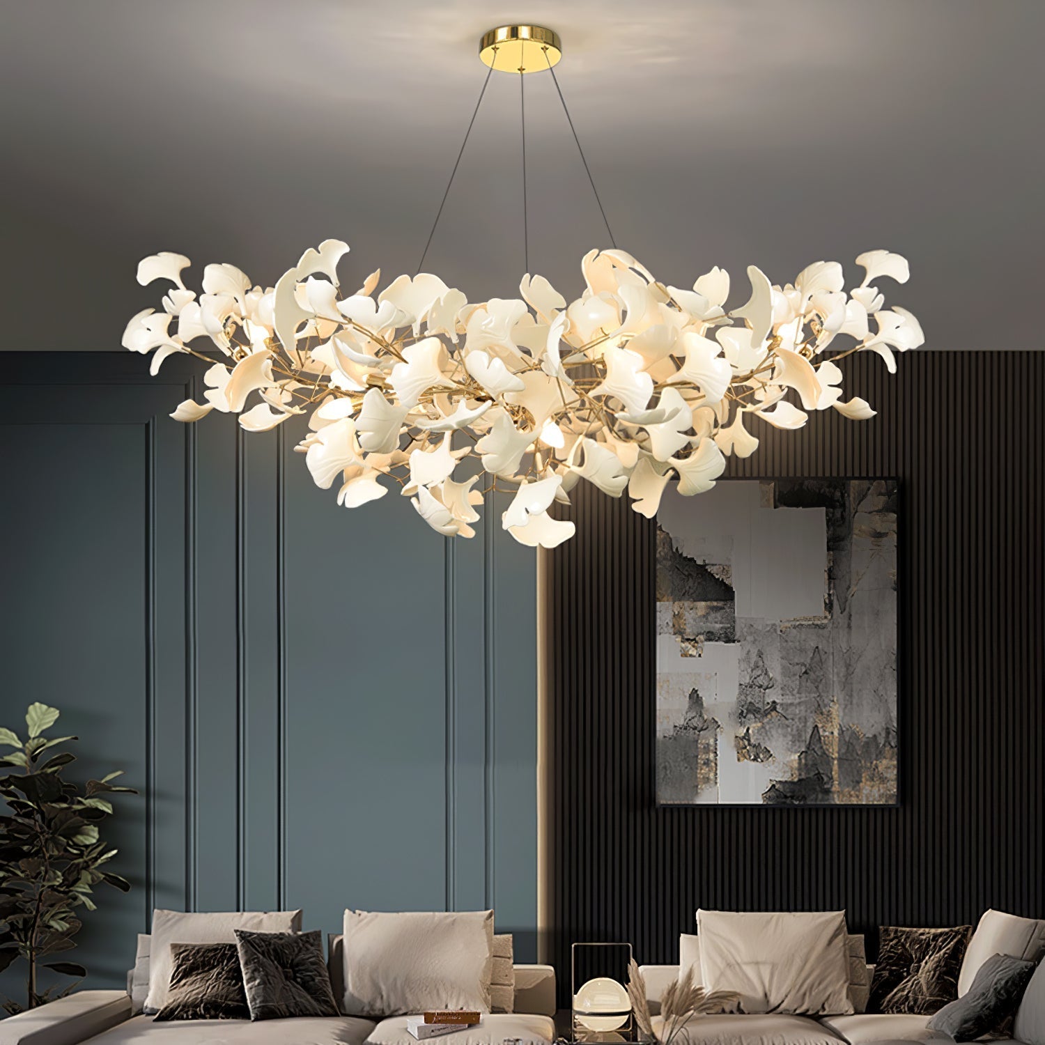 Olivia Luxury Chandelier Ceramics Living Room U Arc Shape - Neutral Decor