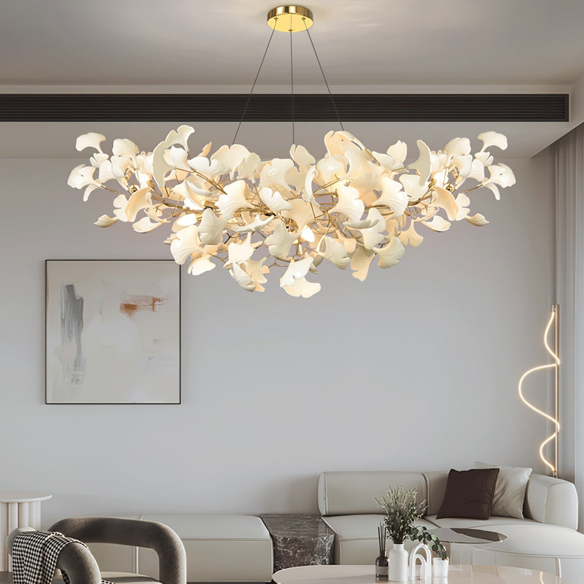 Olivia Luxury Chandelier Ceramics Living Room U Arc Shape