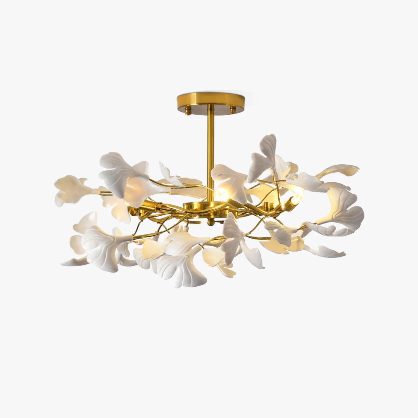 Auriora Pendant Lamp Gingko Ceramic Leaves Gold