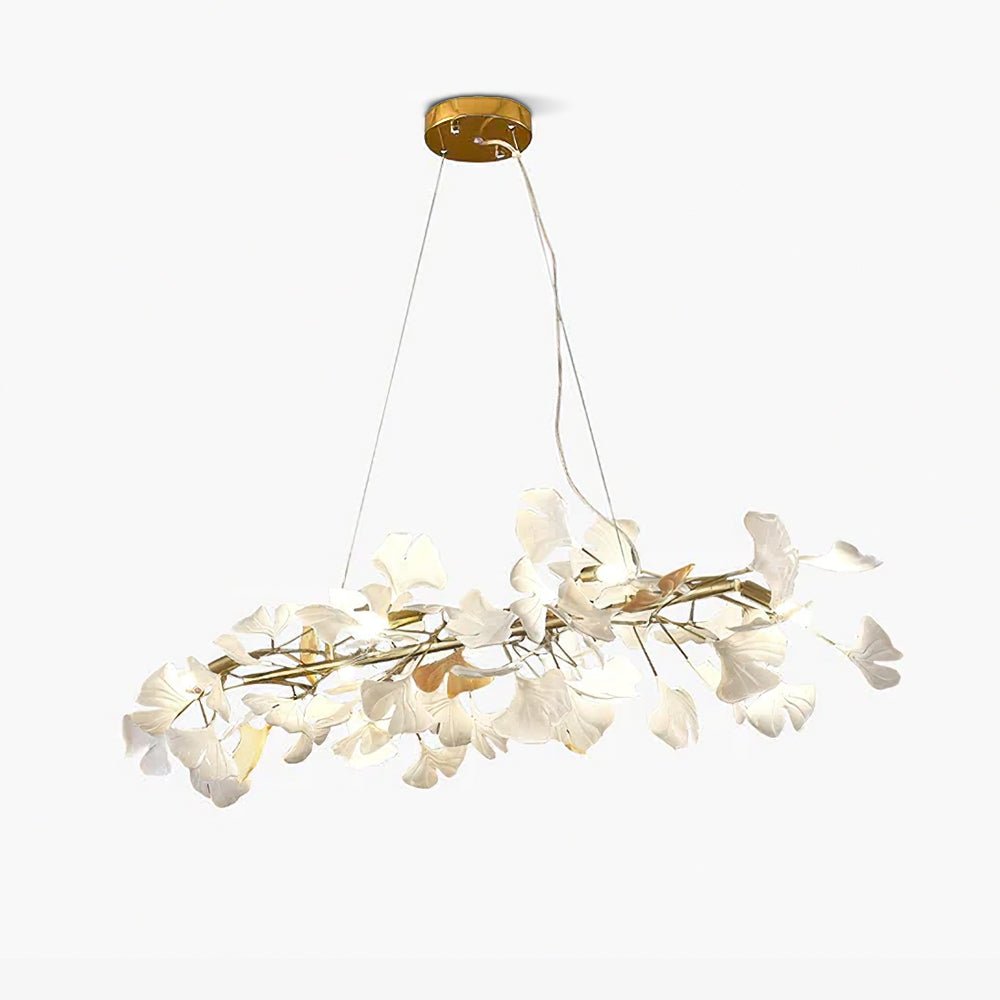 Rirove Pendant Lamp Gingko Ceramic Petals Gold