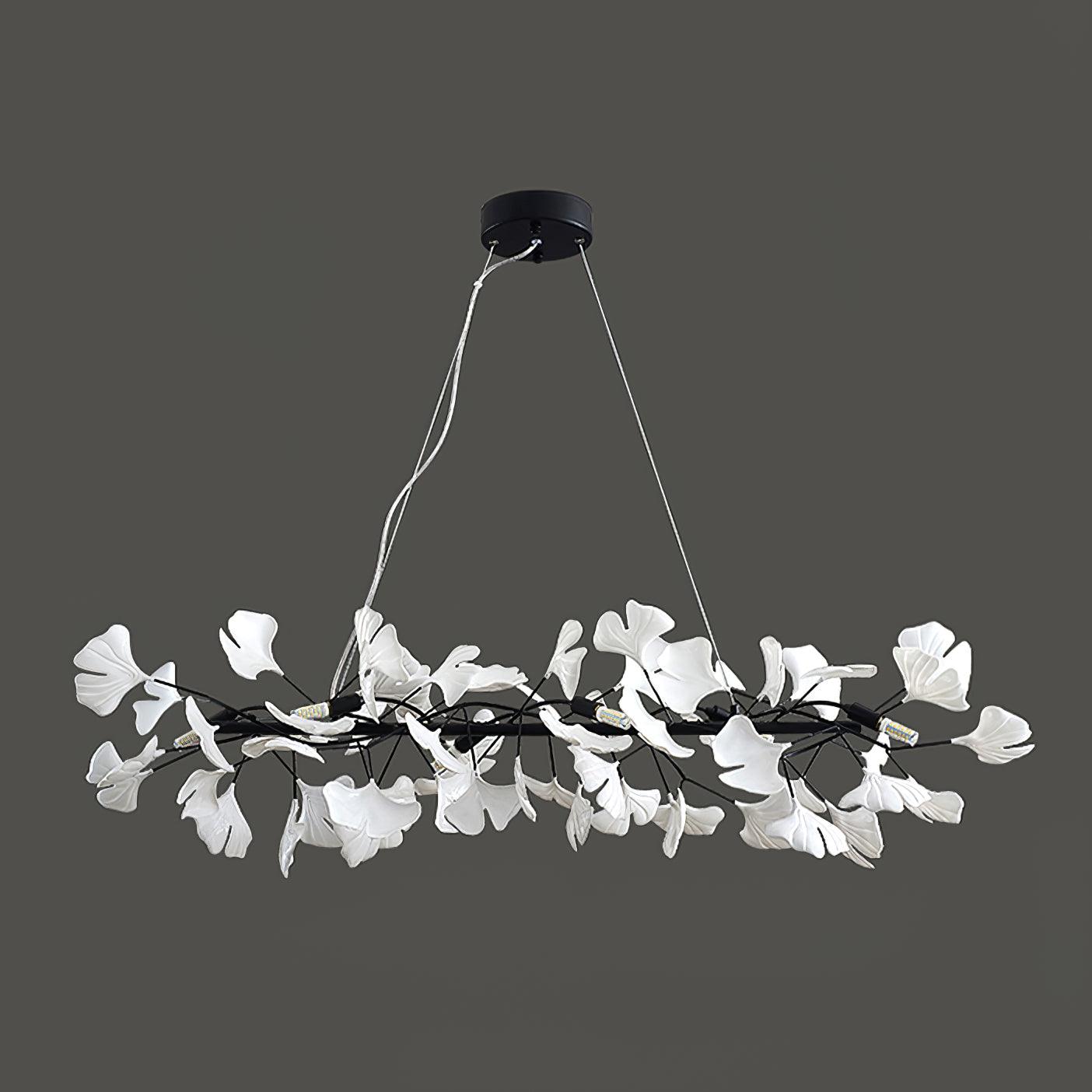 Rirove Pendant Lamp Gingko Ceramic Petals Gold