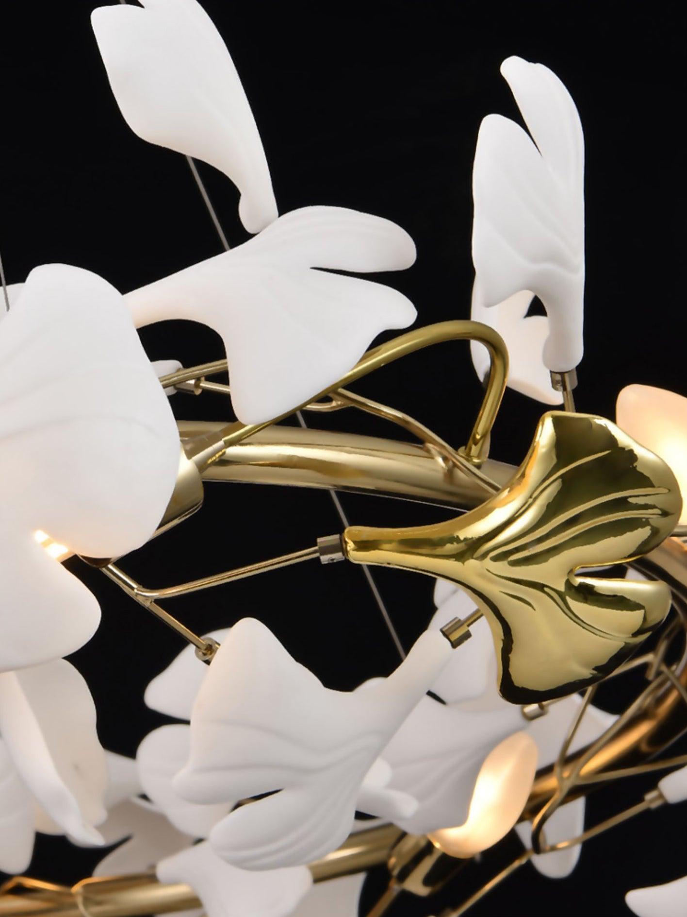 Gingko Ring Chandelier Ceramic Staircase Luxury