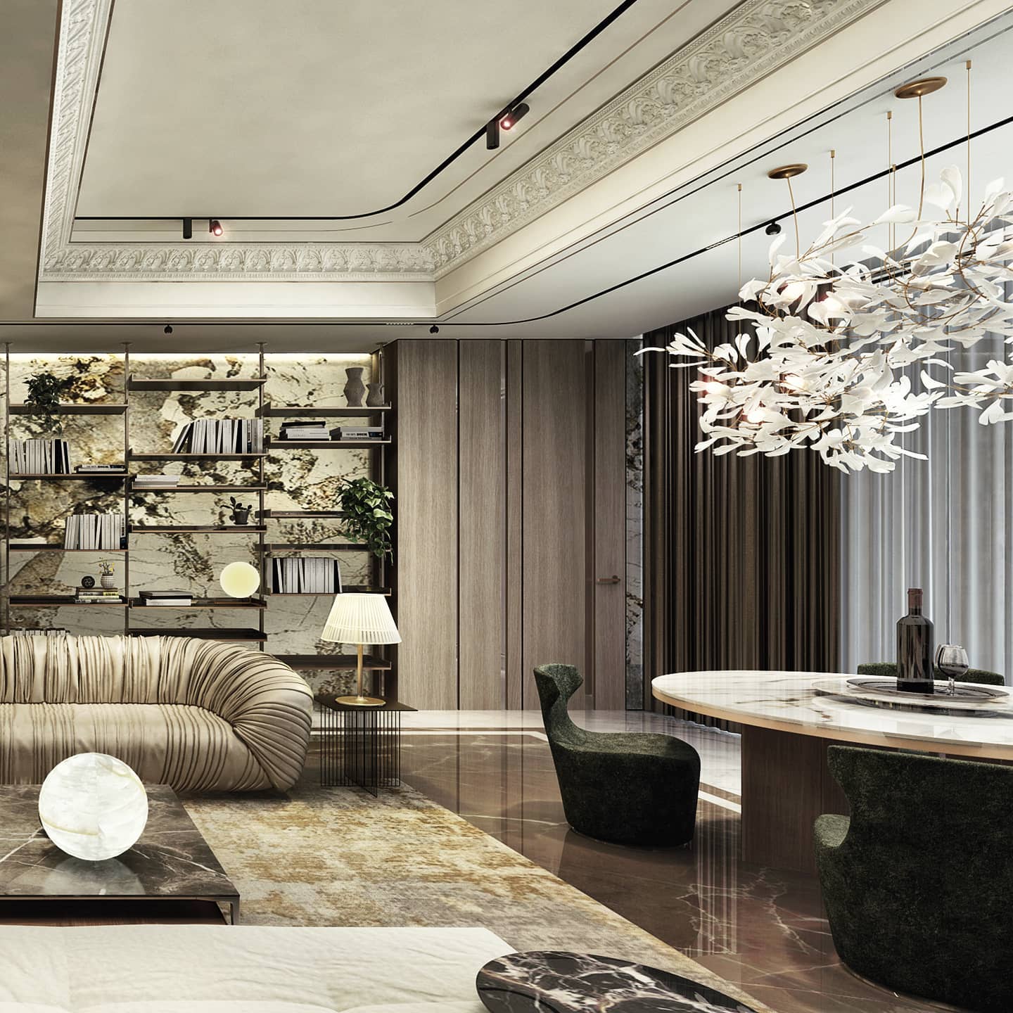 Eurzoris Gingko Leaf Chandelier