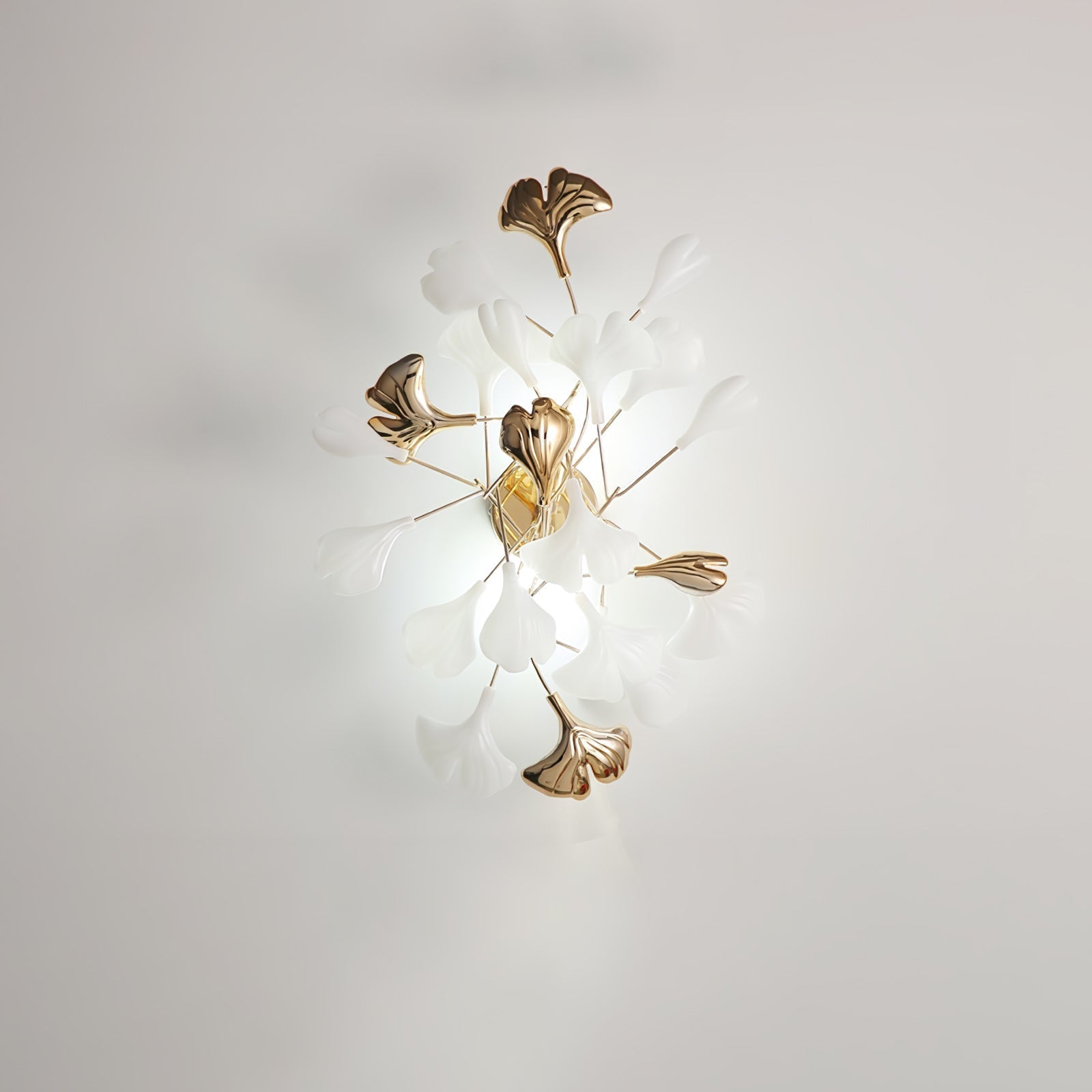 Oakes Postmodern Luxury Gingko Ceramics Wall Lamp