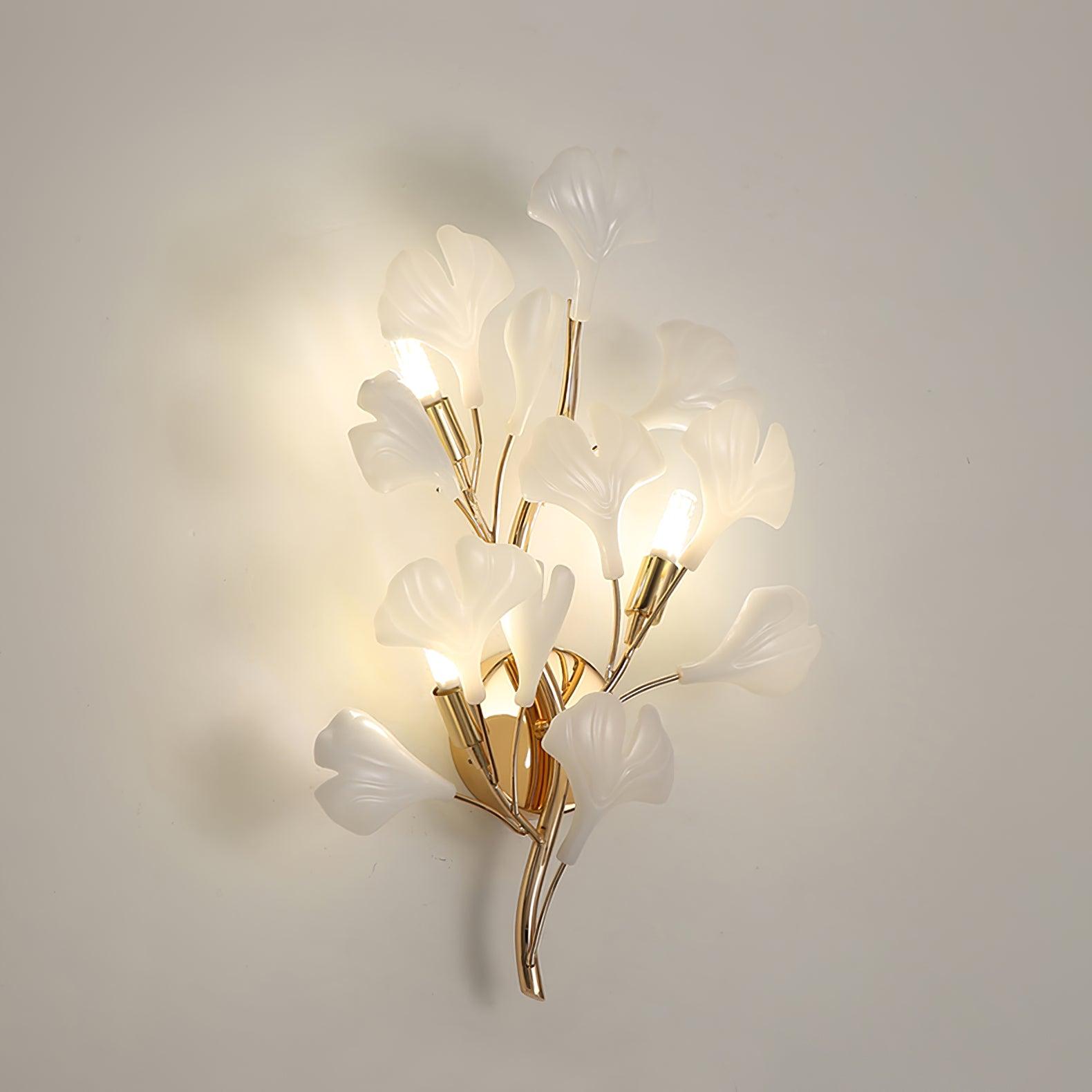 Oakes Postmodern Luxury Gingko Ceramics Wall Lamp