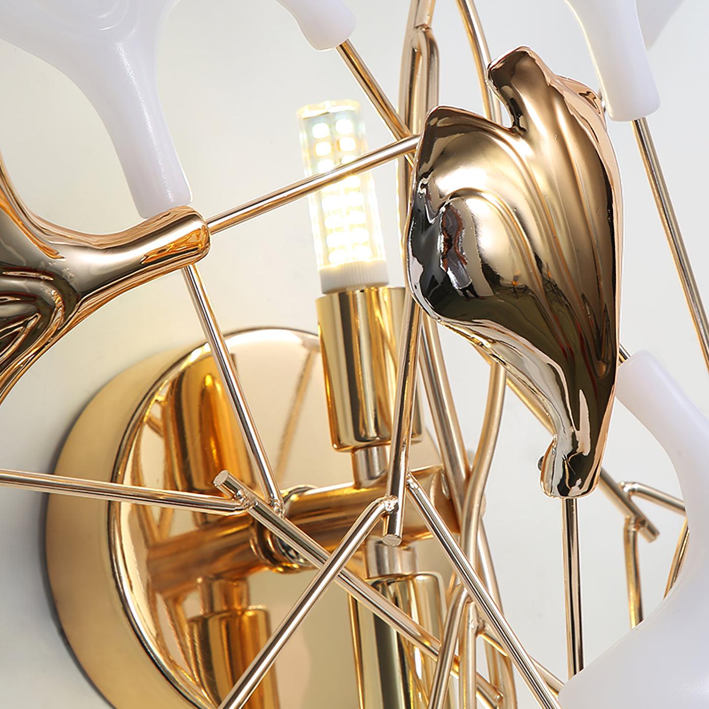 Oakes Postmodern Luxury Gingko Ceramics Wall Lamp