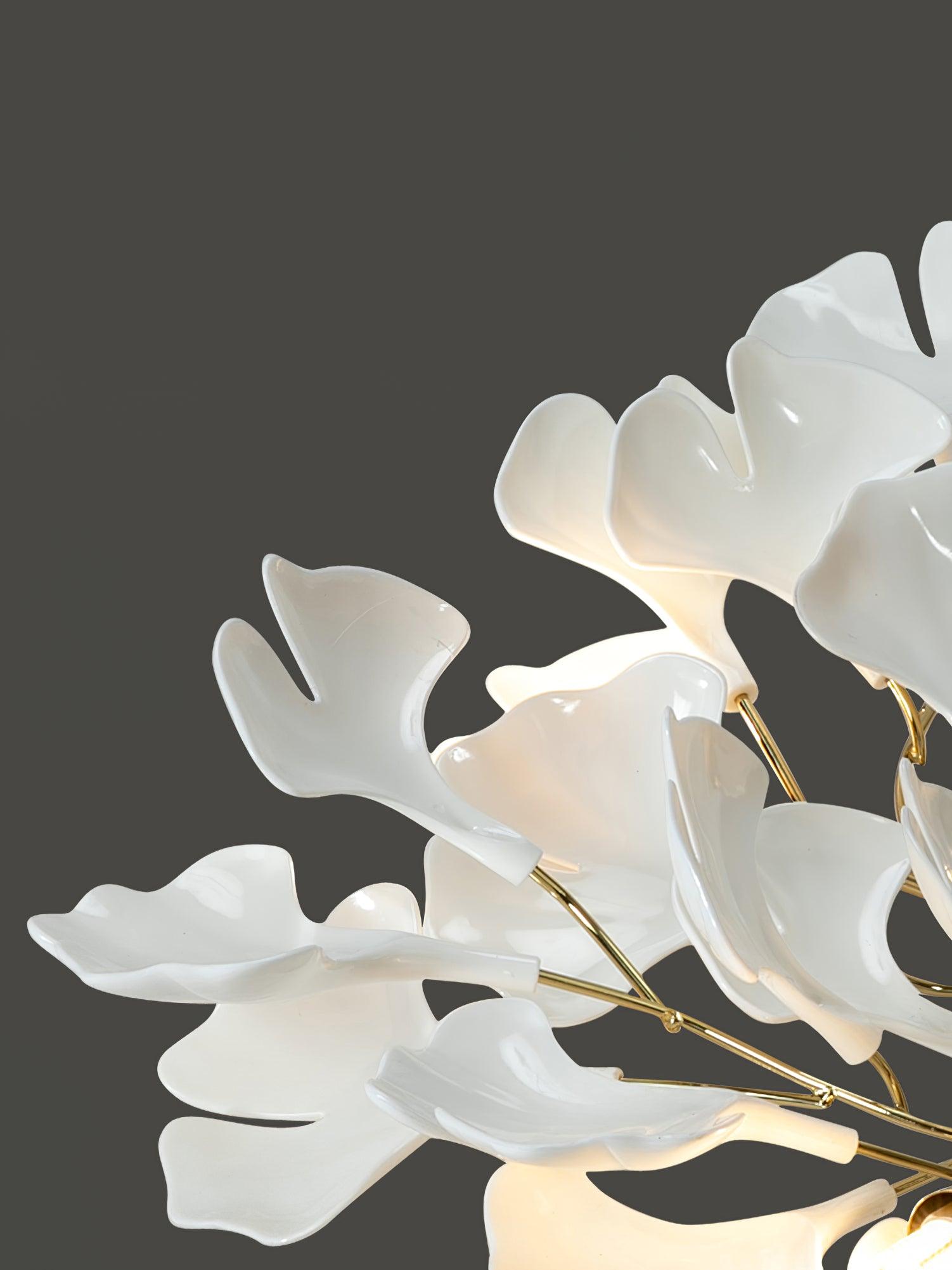 Solara Ceiling Lamp Gingko Leaves with Brass Branch - Neutral Decor