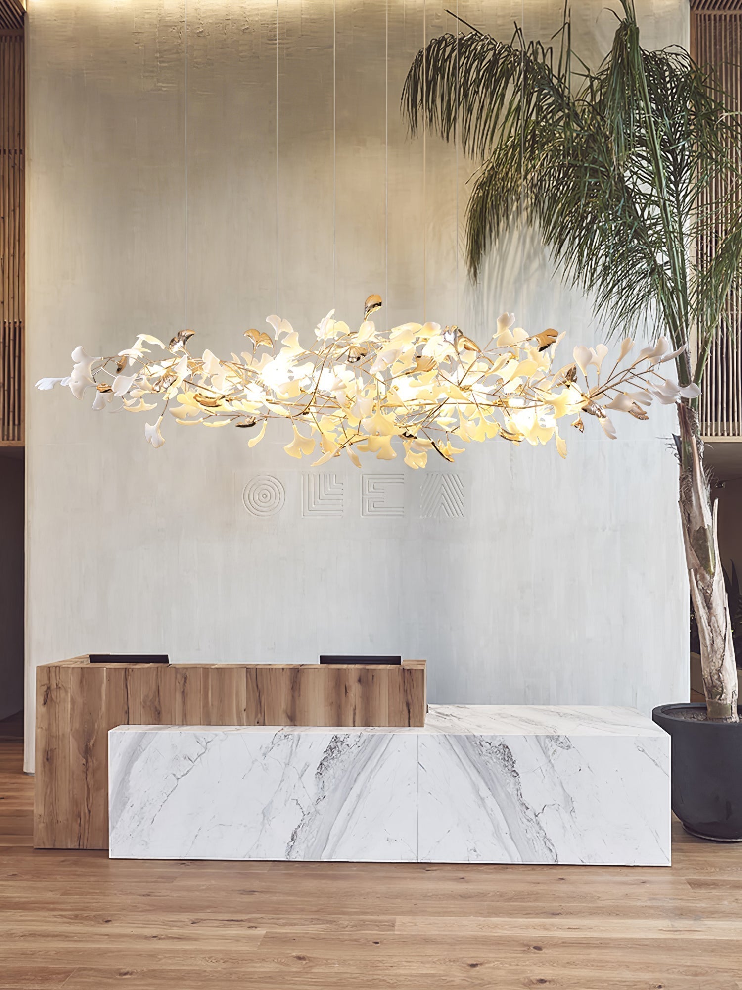 Sovell Postmodern Luxury Ginkgo Cloud Ceramics Chandelier