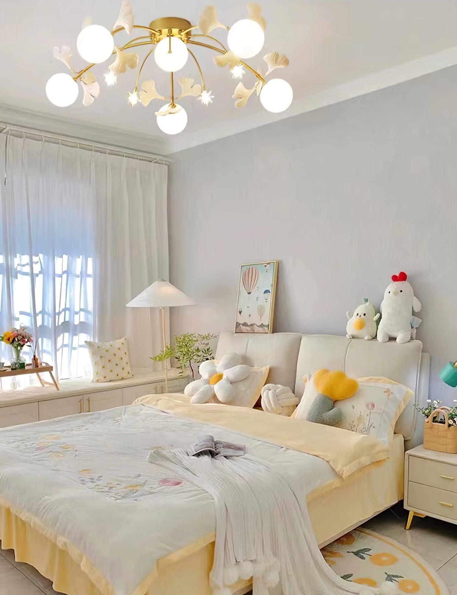 Celalaya Ceiling Lamp Ginkgo Glass for Living Room