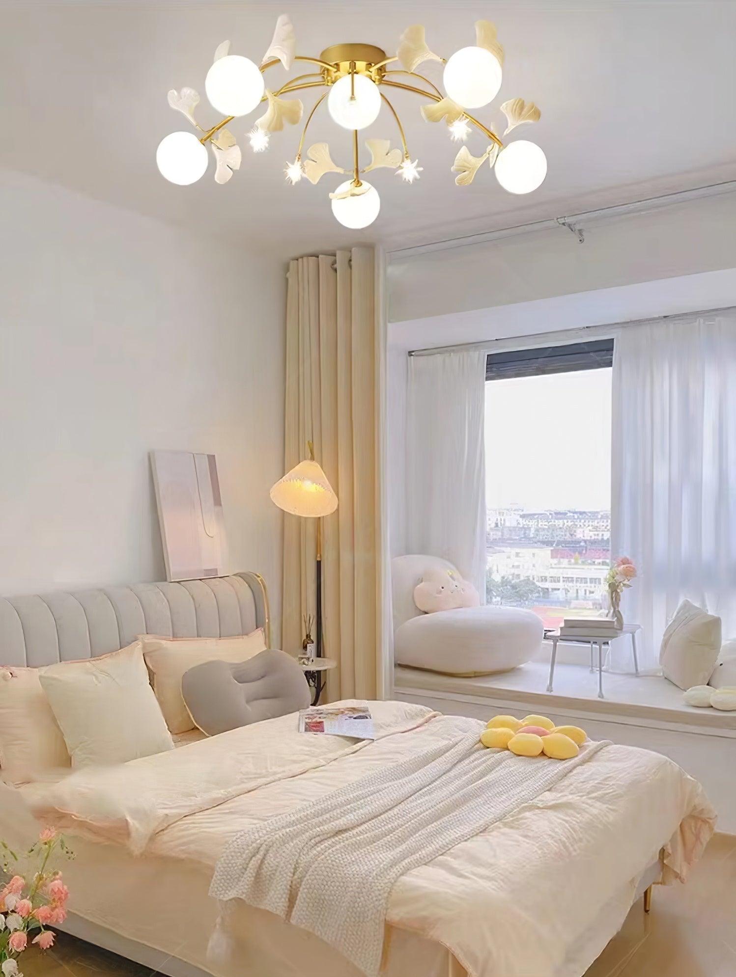 Celalaya Ceiling Lamp Ginkgo Glass for Living Room